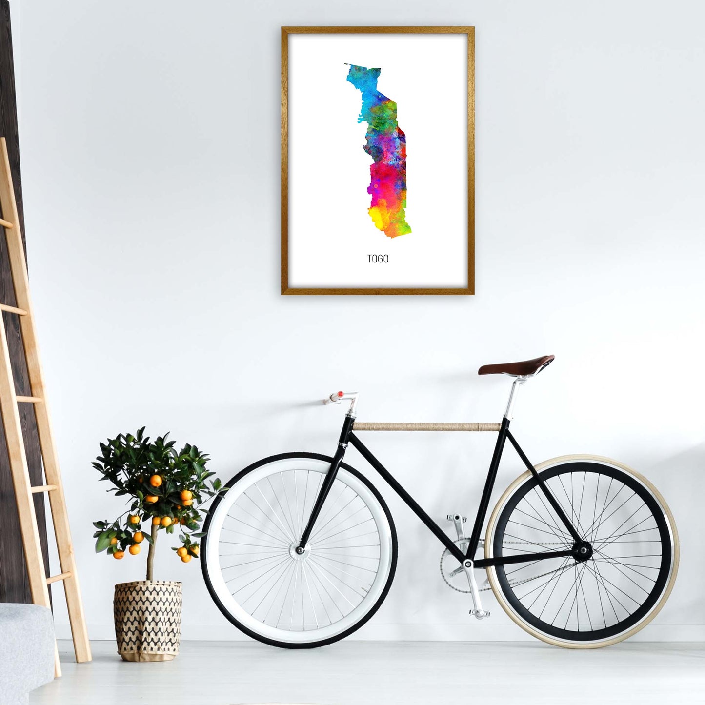 Togo Watercolour Map Art Print by Michael Tompsett A1 Print Only