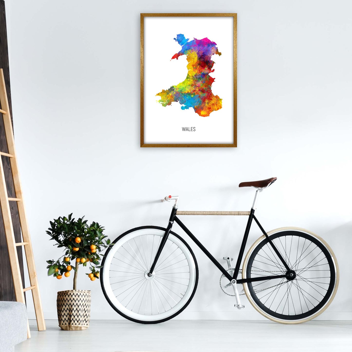 Wales Watercolour Map Art Print by Michael Tompsett A1 Print Only