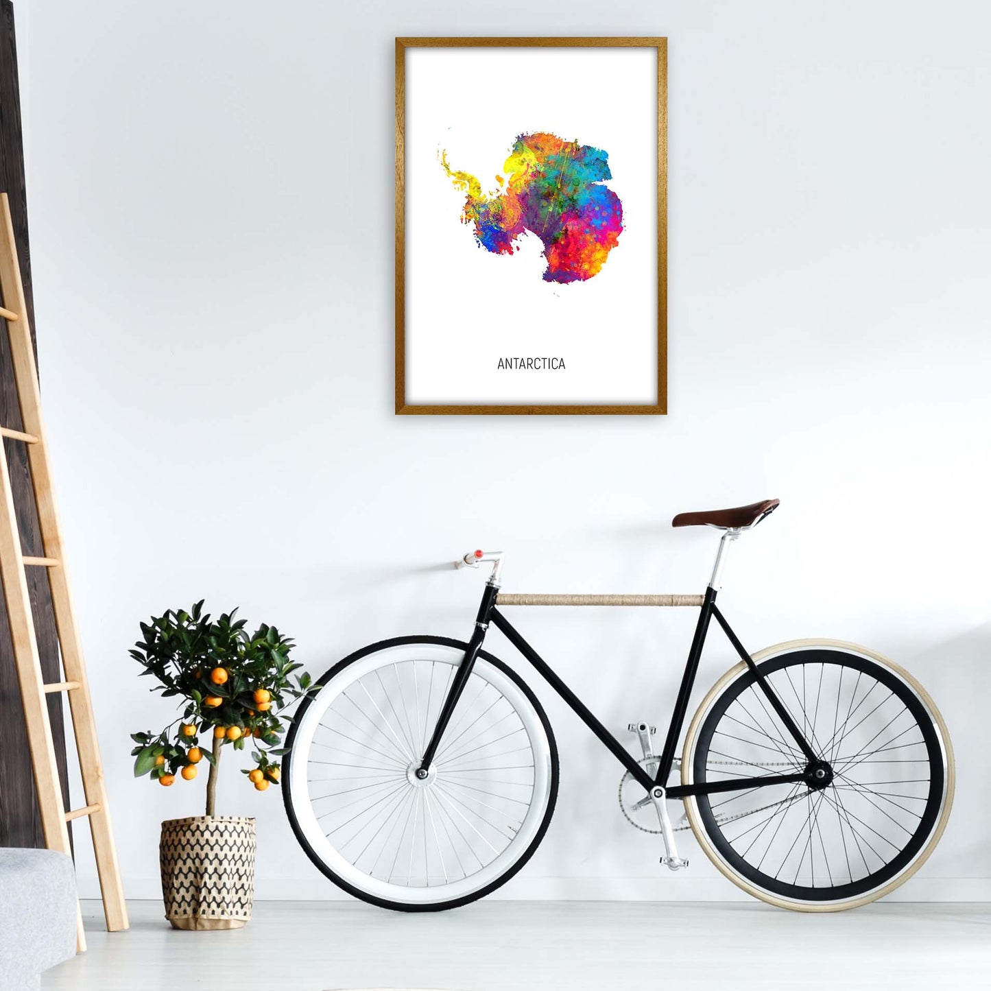 Antarctica Watercolour Map Art Print by Michael Tompsett A1 Print Only