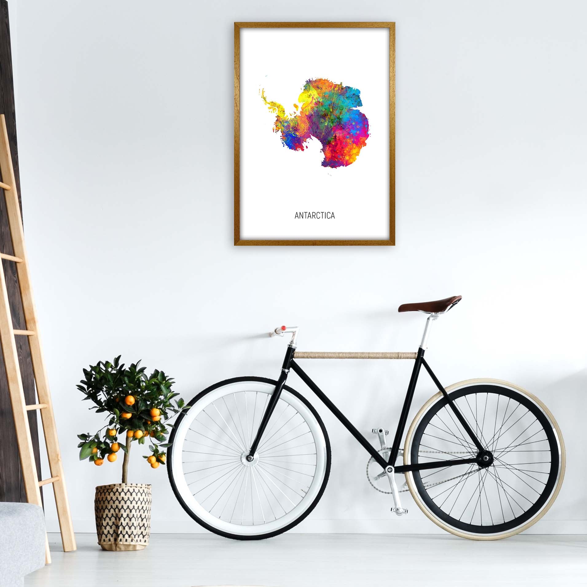 Antarctica Watercolour Map Art Print by Michael Tompsett A1 Print Only