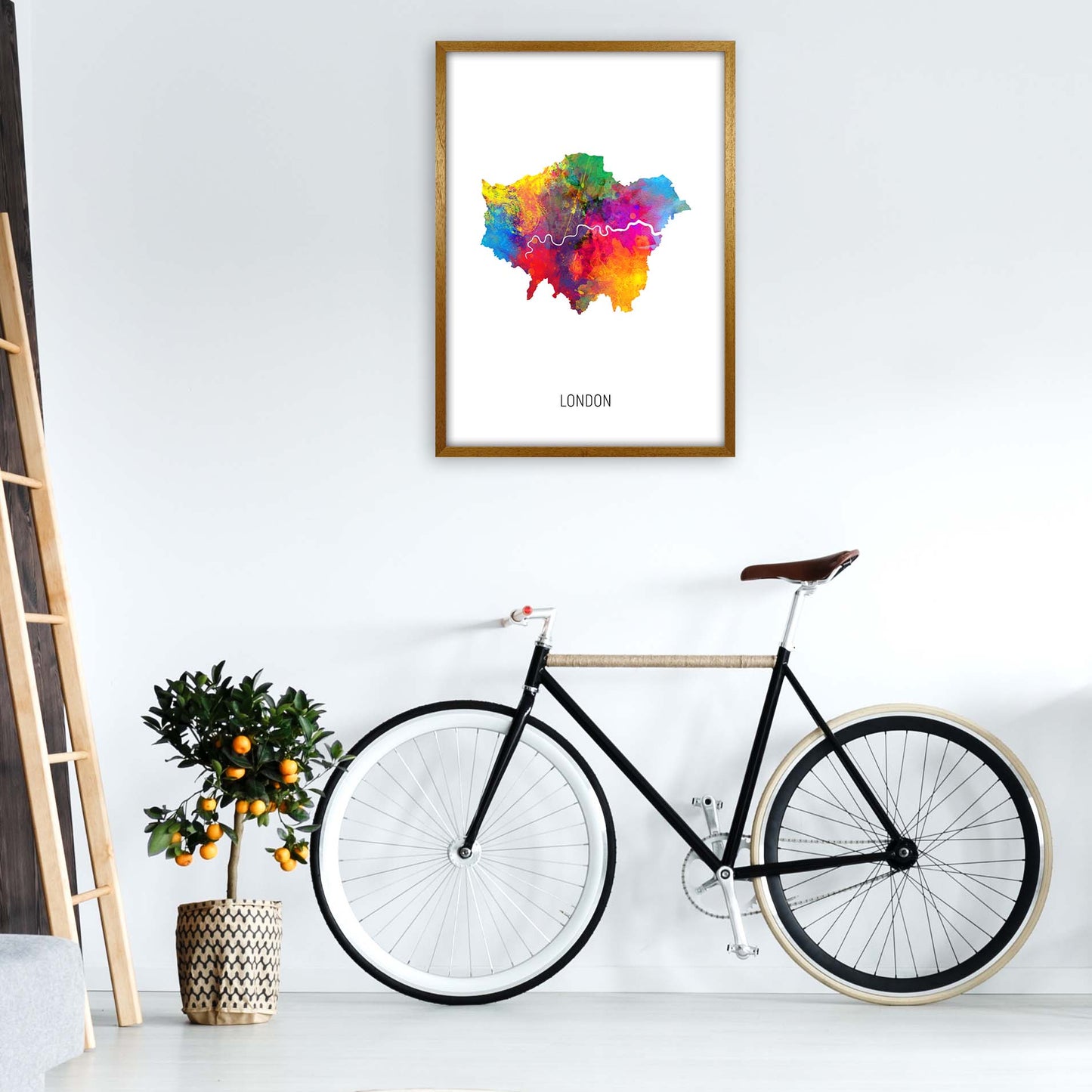 London Watercolour Map Art Print by Michael Tompsett A1 Print Only