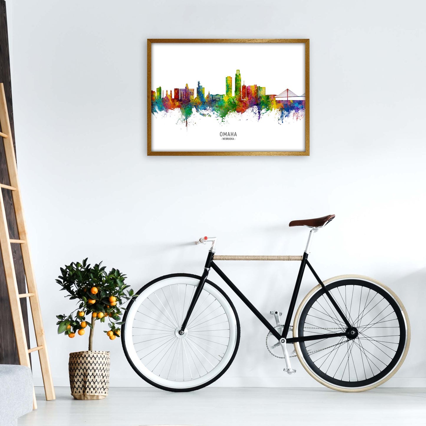 Omaha Nebraska Skyline Art Print by Michael Tompsett A1 Print Only