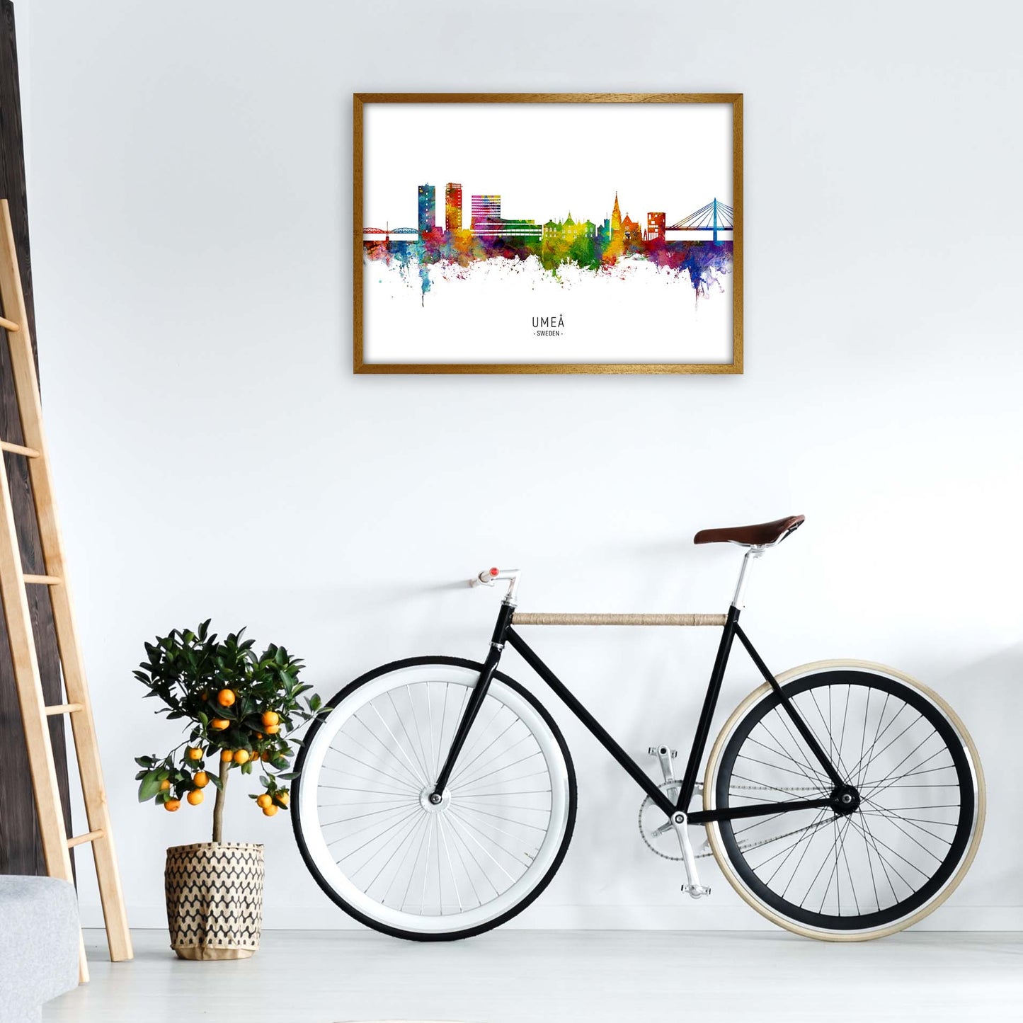 Umea Sweden Skyline Art Print by Michael Tompsett A1 Print Only