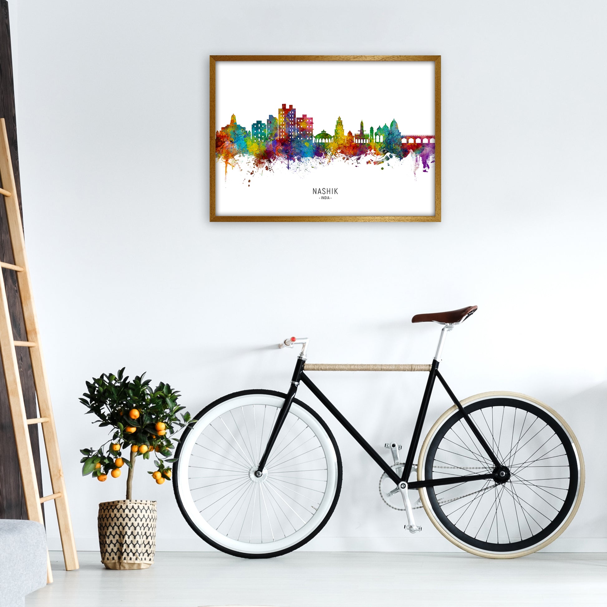 Nashik India Skyline  Art Print by Michael Tompsett A1 Print Only