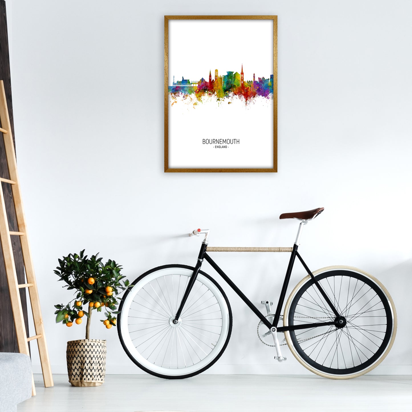 Bournemouth England Skyline Portrait Art Print by Michael Tompsett A1 Print Only