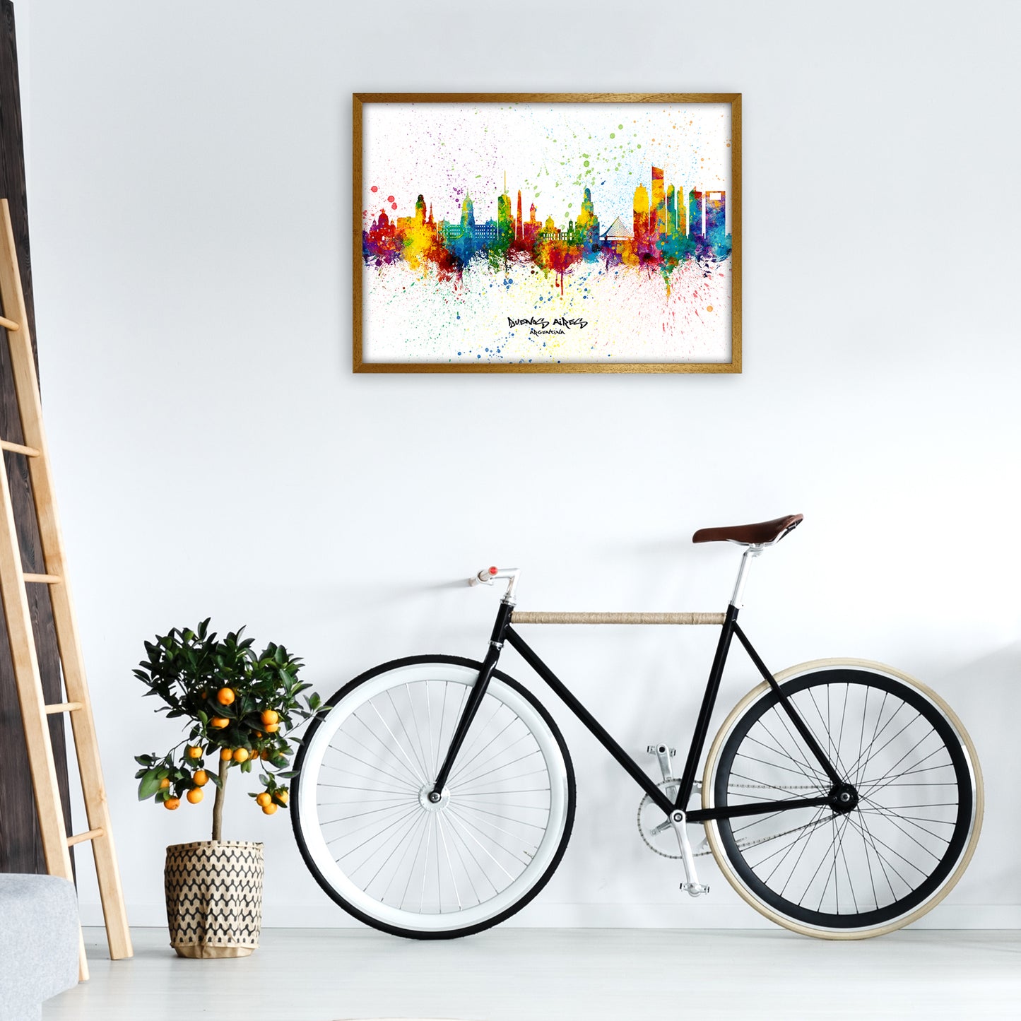 Buenos Aires Argentina Skyline Splash Art Print by Michael Tompsett A1 Print Only