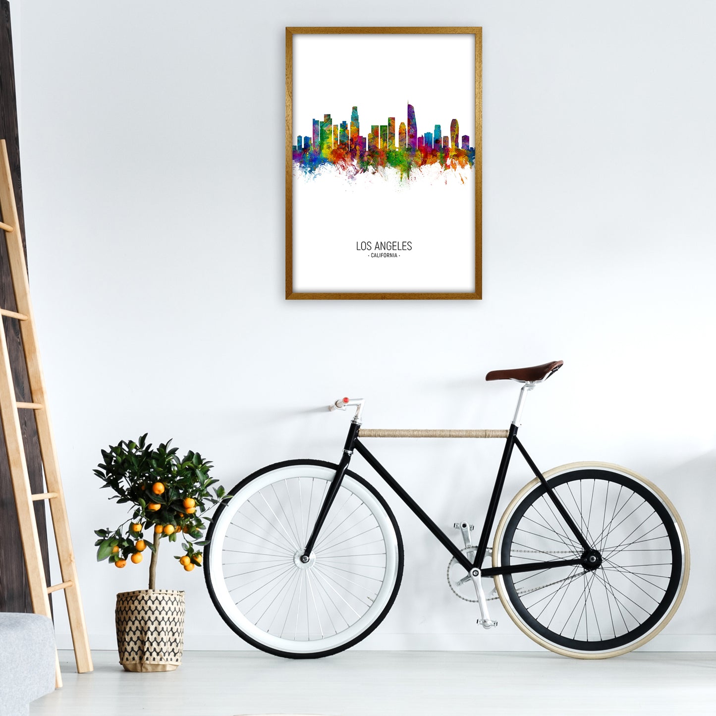 Los Angeles California Skyline Portrait Art Print by Michael Tompsett A1 Print Only