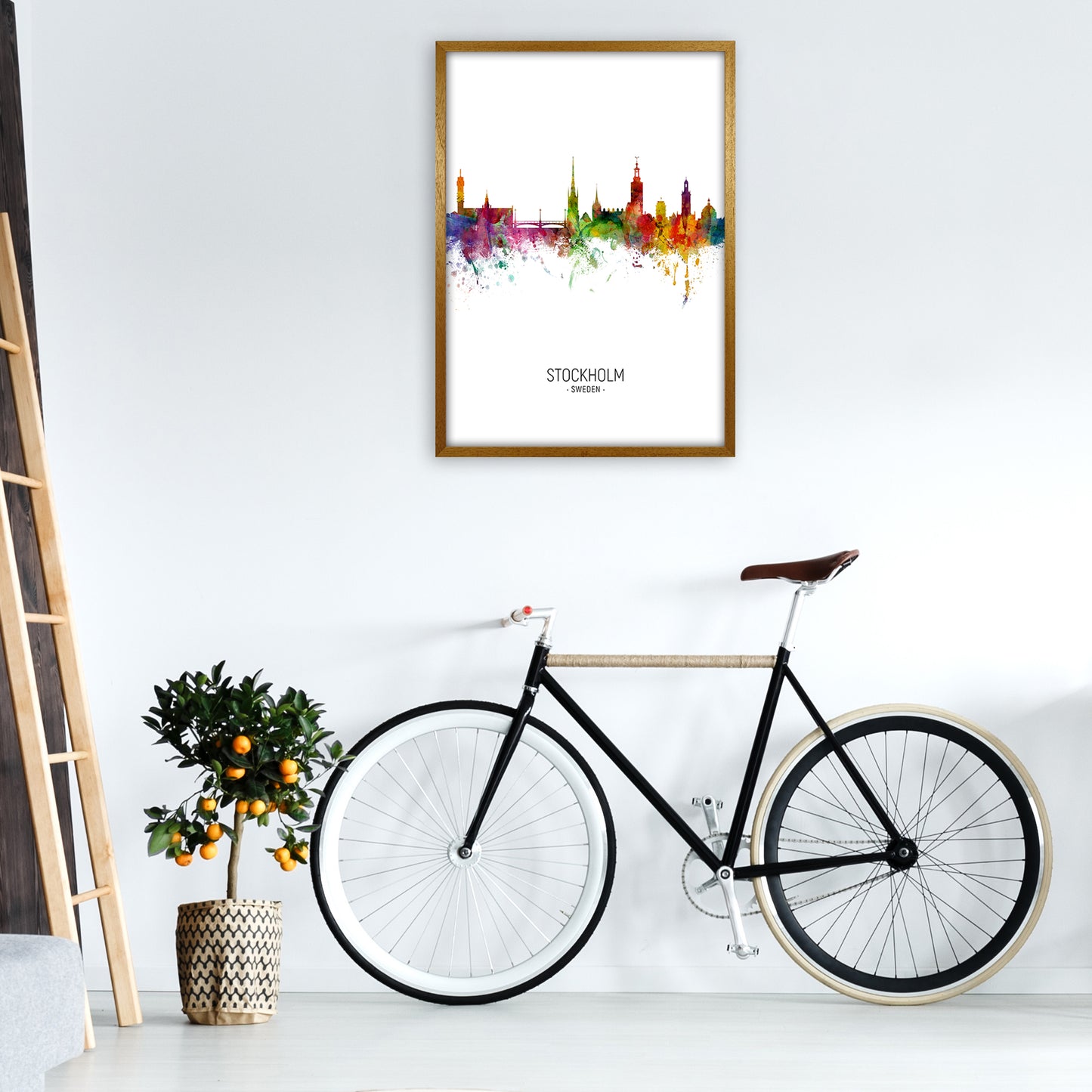 Stockholm Sweden Skyline Portrait Art Print by Michael Tompsett A1 Print Only