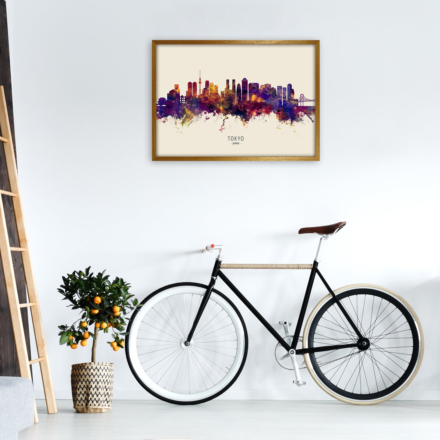 Tokyo Japan Skyline Autumn City Name Art Print by Michael Tompsett A1 Print Only