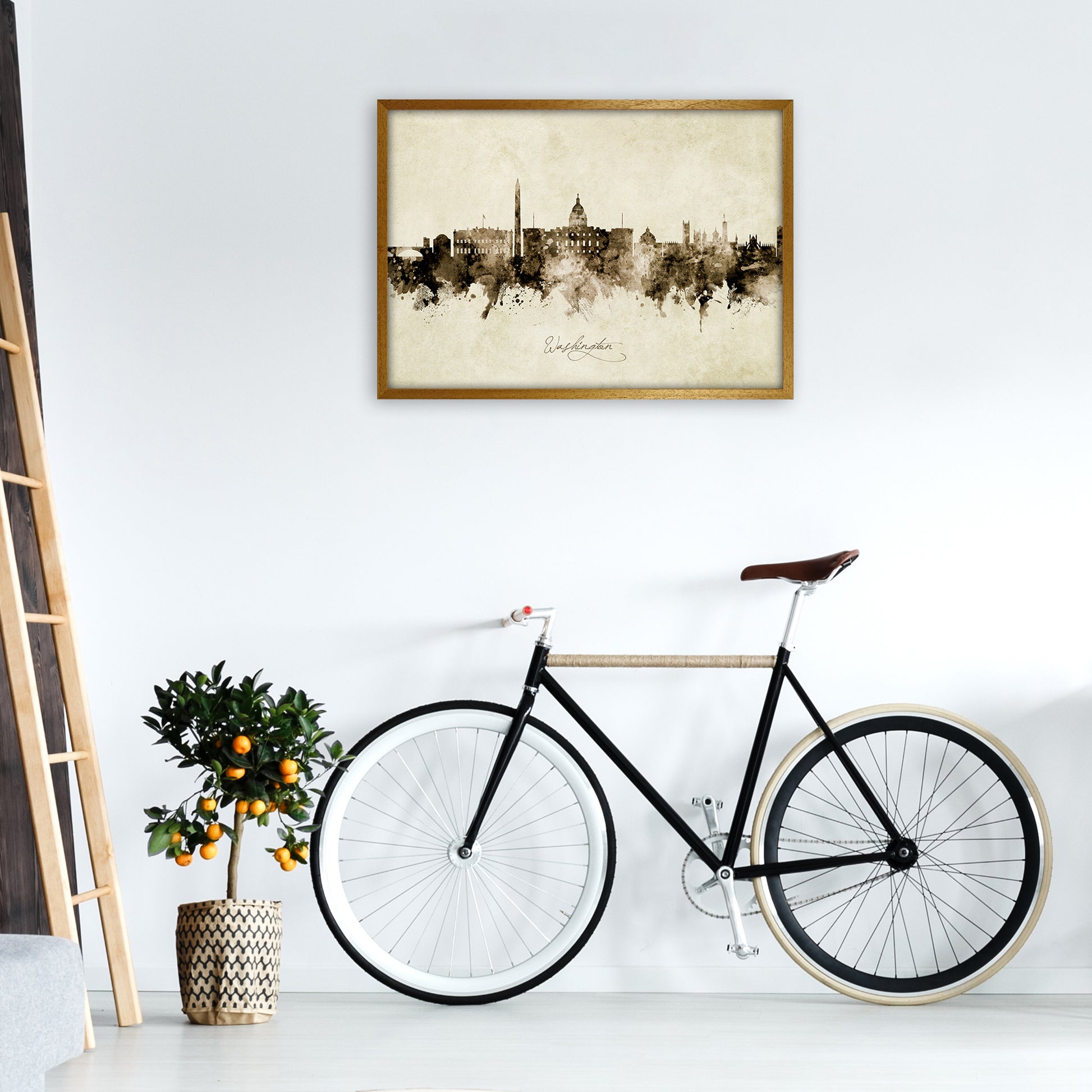 Washington Dc Skyline Vintage Art Print by Michael Tompsett A1 Print Only