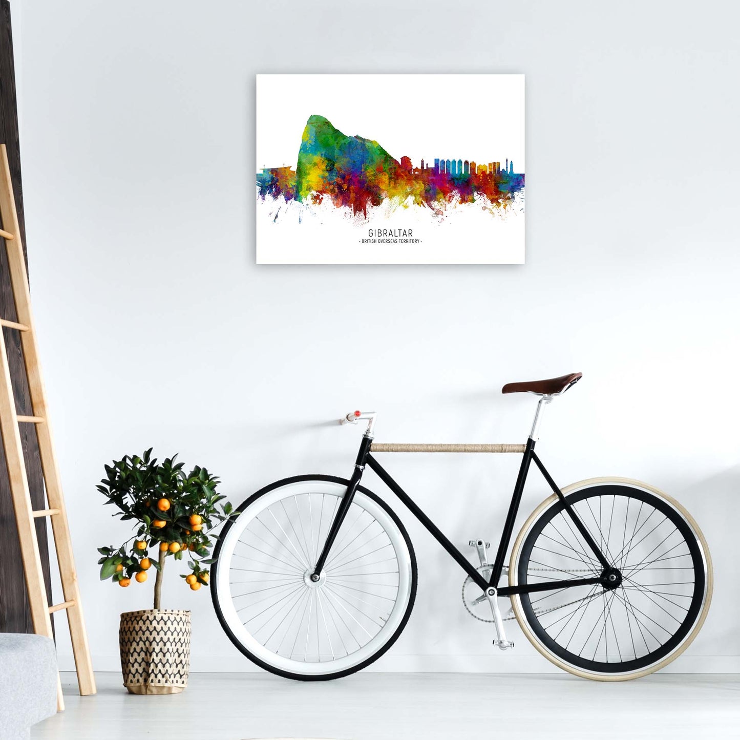 Gibraltar Skyline Art Print by Michael Tompsett A1 Black Frame