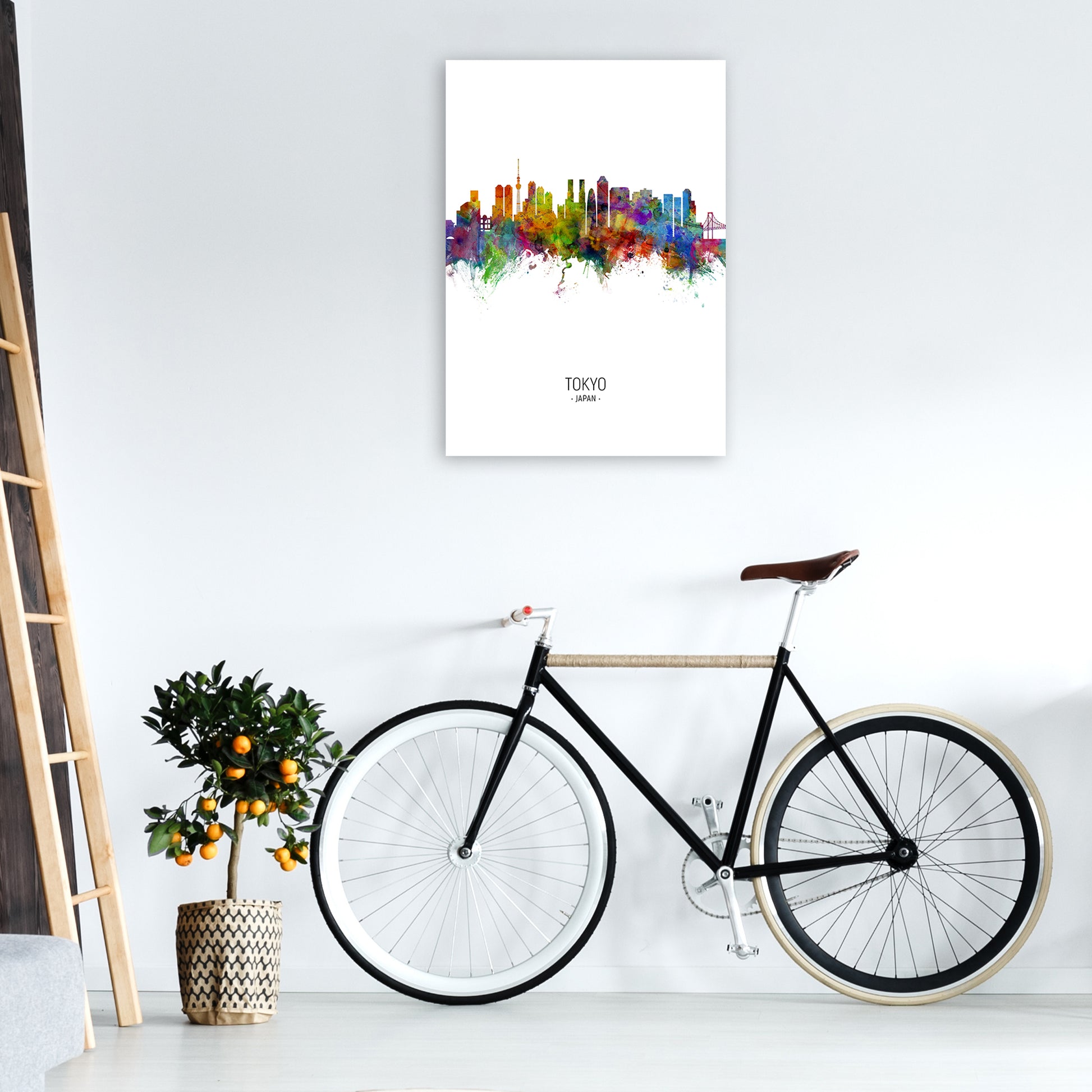 Tokyo Japan Skyline Portrait Art Print by Michael Tompsett A1 Black Frame