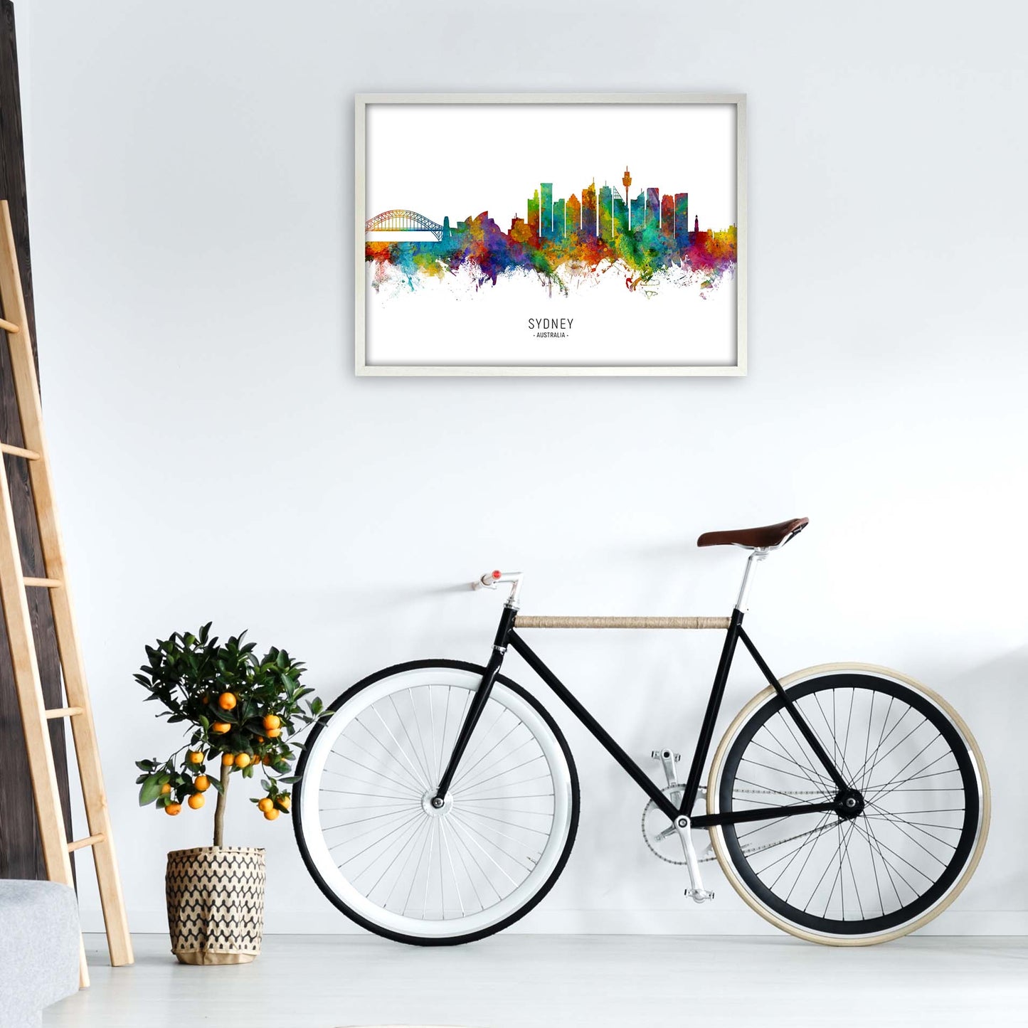 Sydney Australia Skyline Art Print by Michael Tompsett A1 Oak Frame