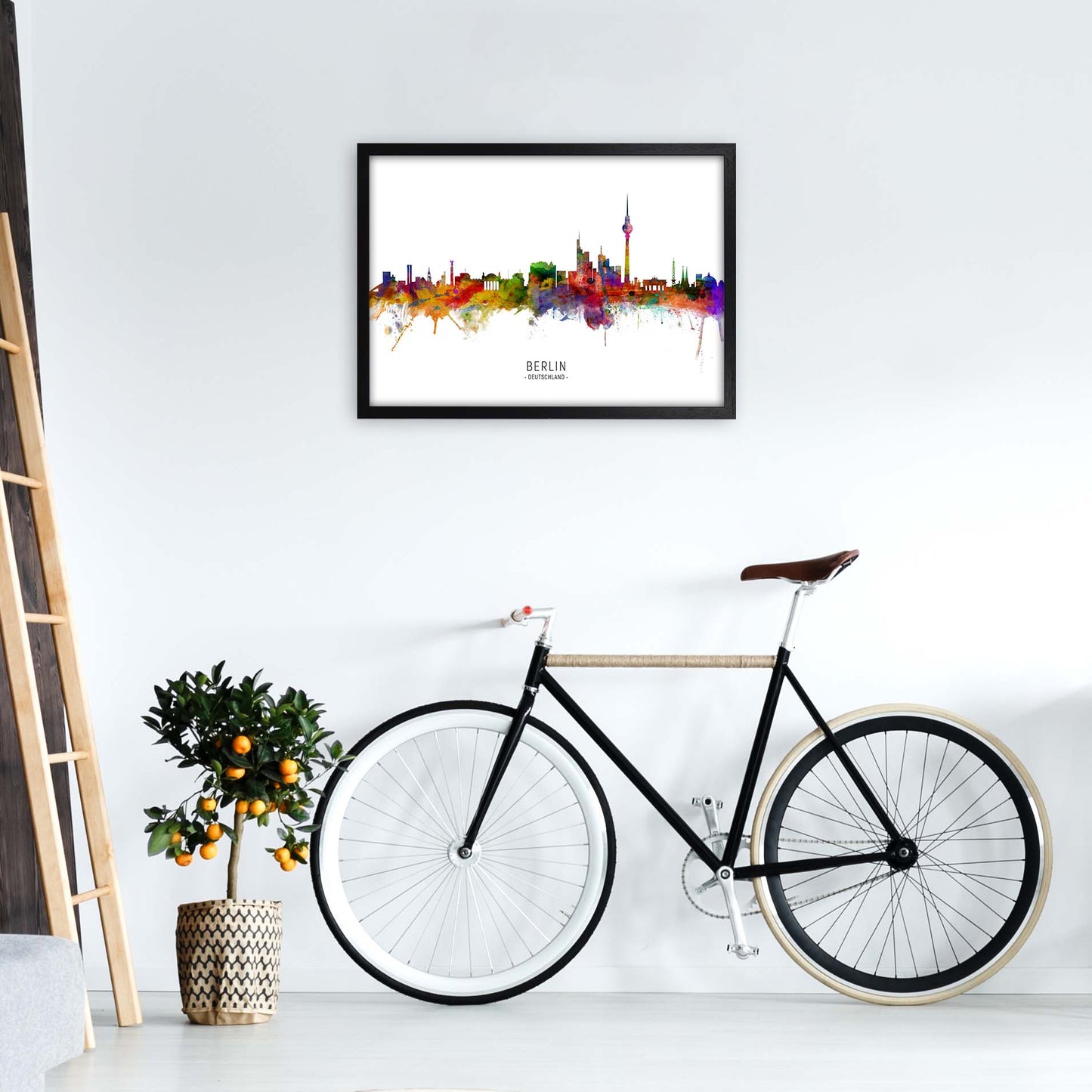 Berlin Deutschland Skyline Art Print by Michael Tompsett A2 White Frame