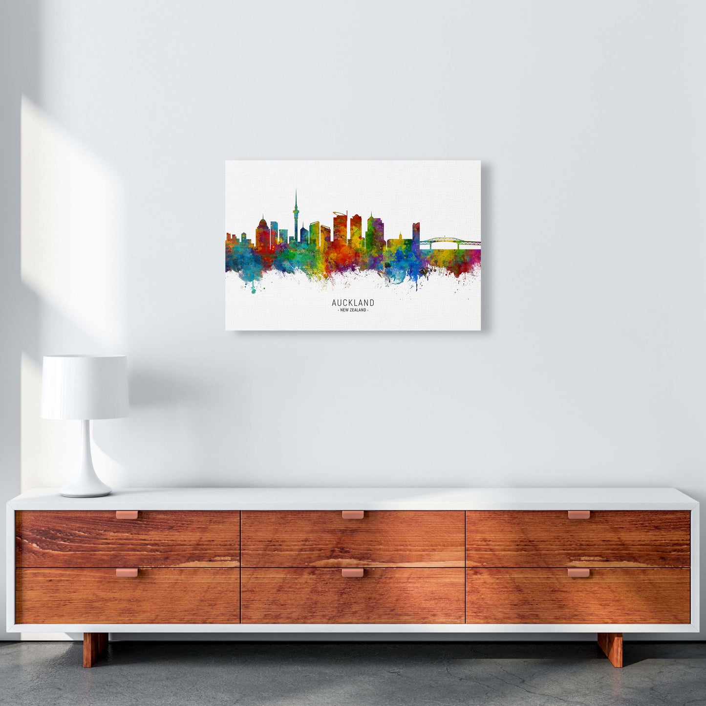 Auckland New Zealand Skyline Art Print by Michael Tompsett A2 Canvas