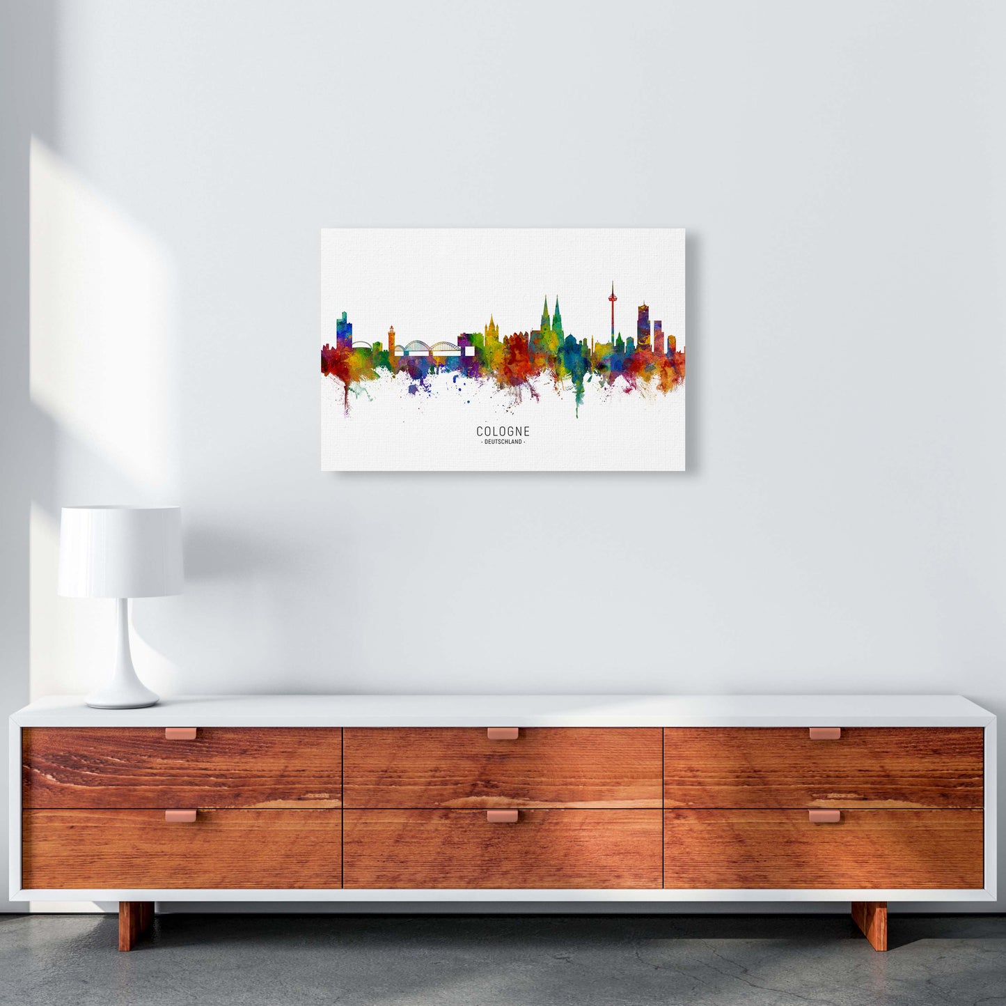 Cologne Deutschland Skyline Art Print by Michael Tompsett A2 Canvas