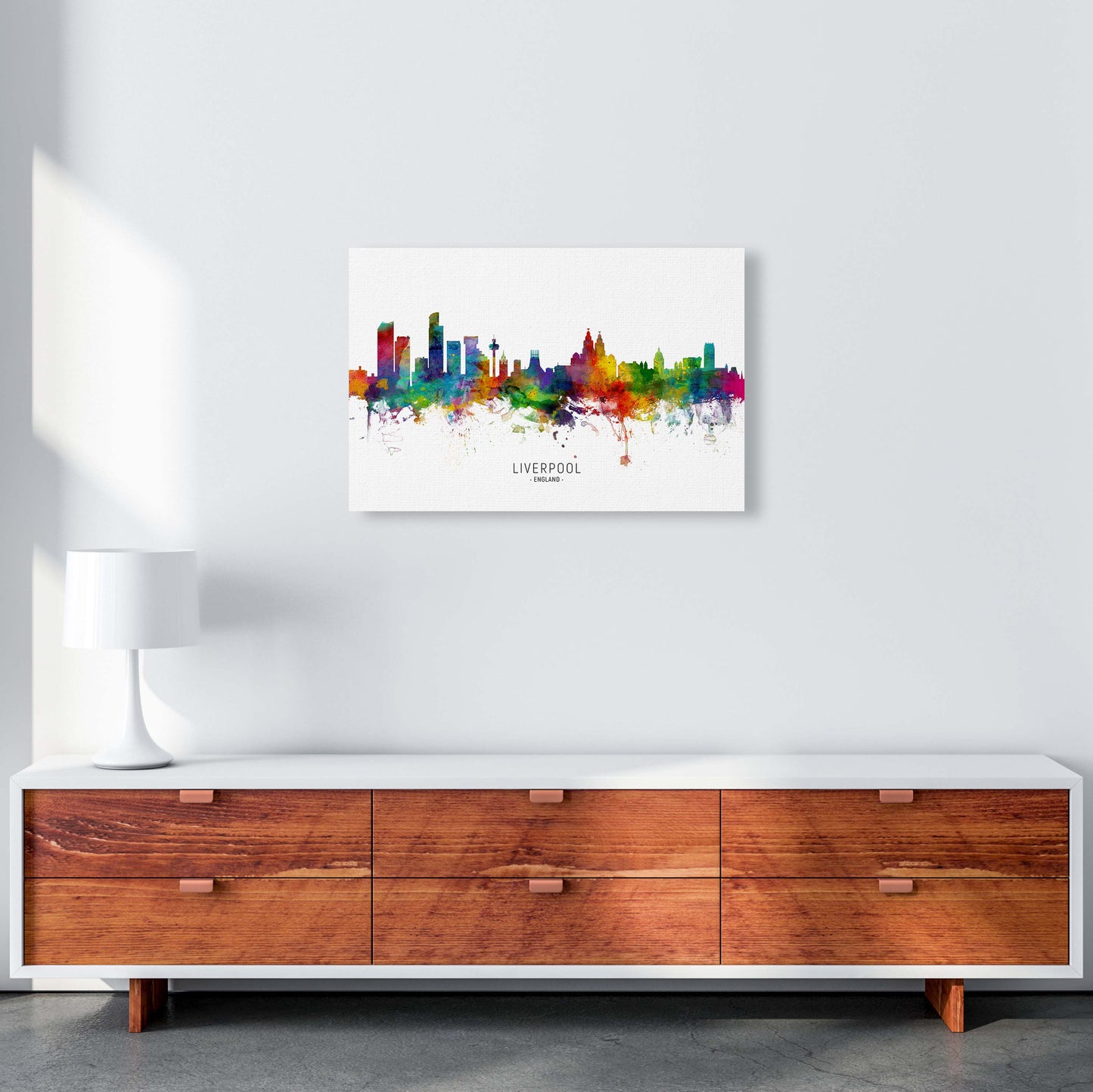 Liverpool England Skyline Art Print by Michael Tompsett A2 Canvas
