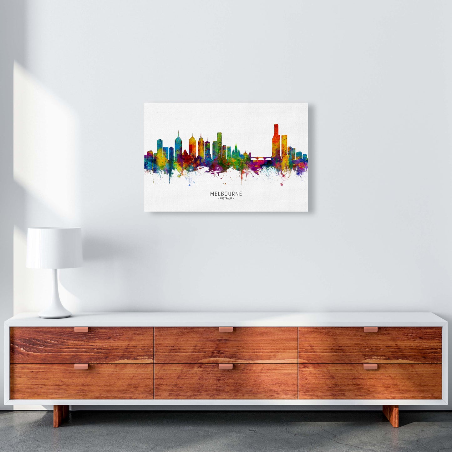 Melbourne Australia Skyline Art Print by Michael Tompsett A2 Canvas