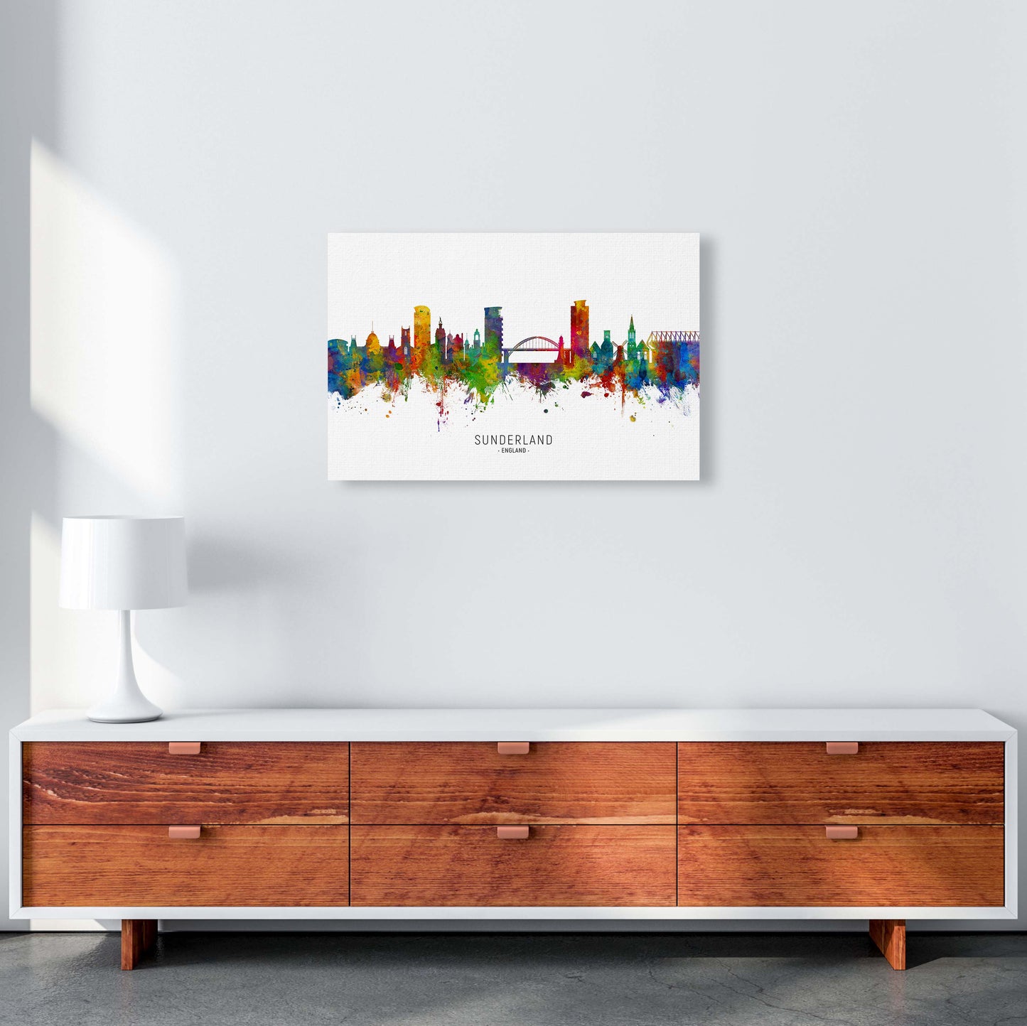 Sunderland England Skyline Art Print by Michael Tompsett A2 Canvas