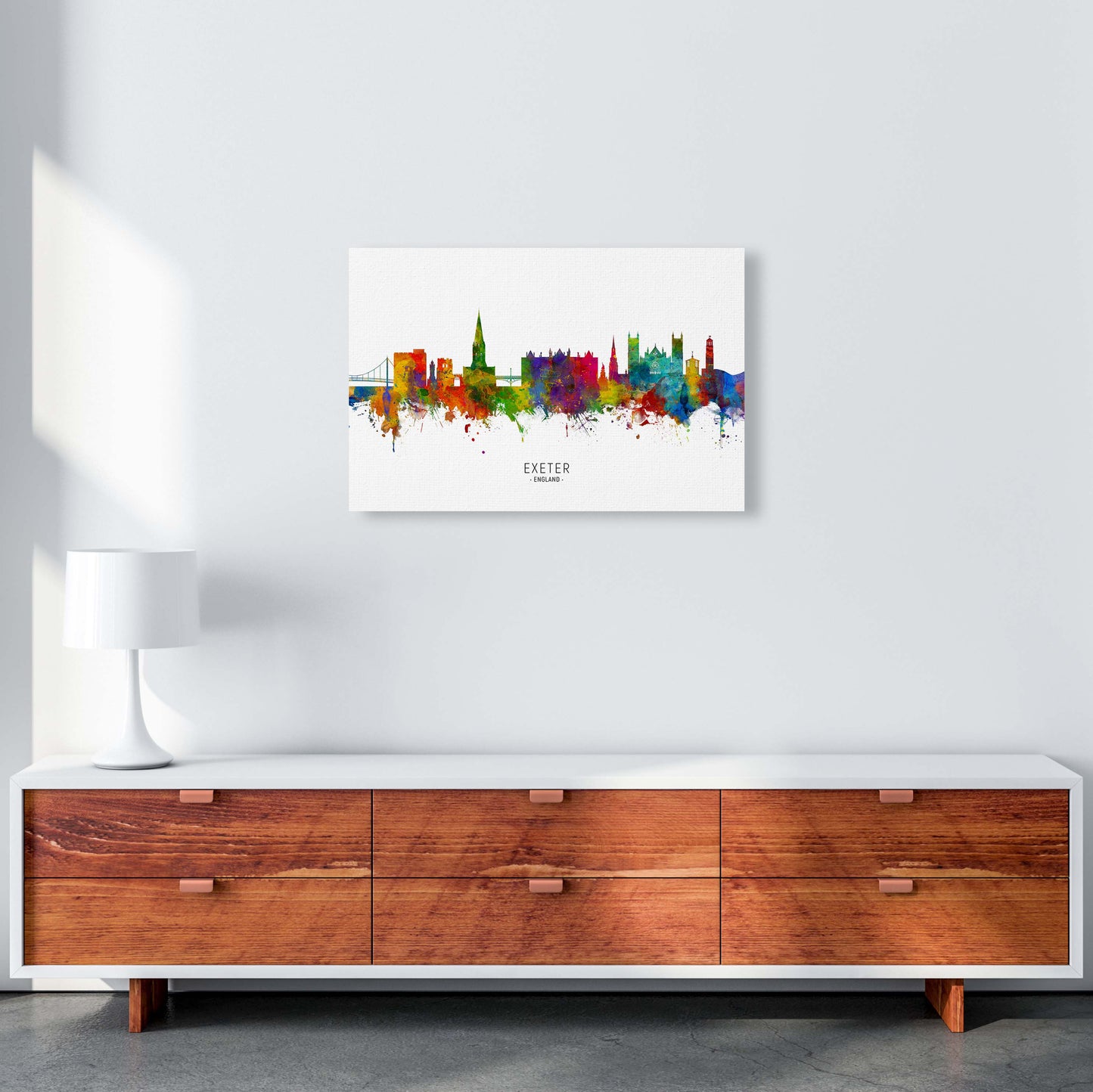 Exeter England Skyline Art Print by Michael Tompsett A2 Canvas