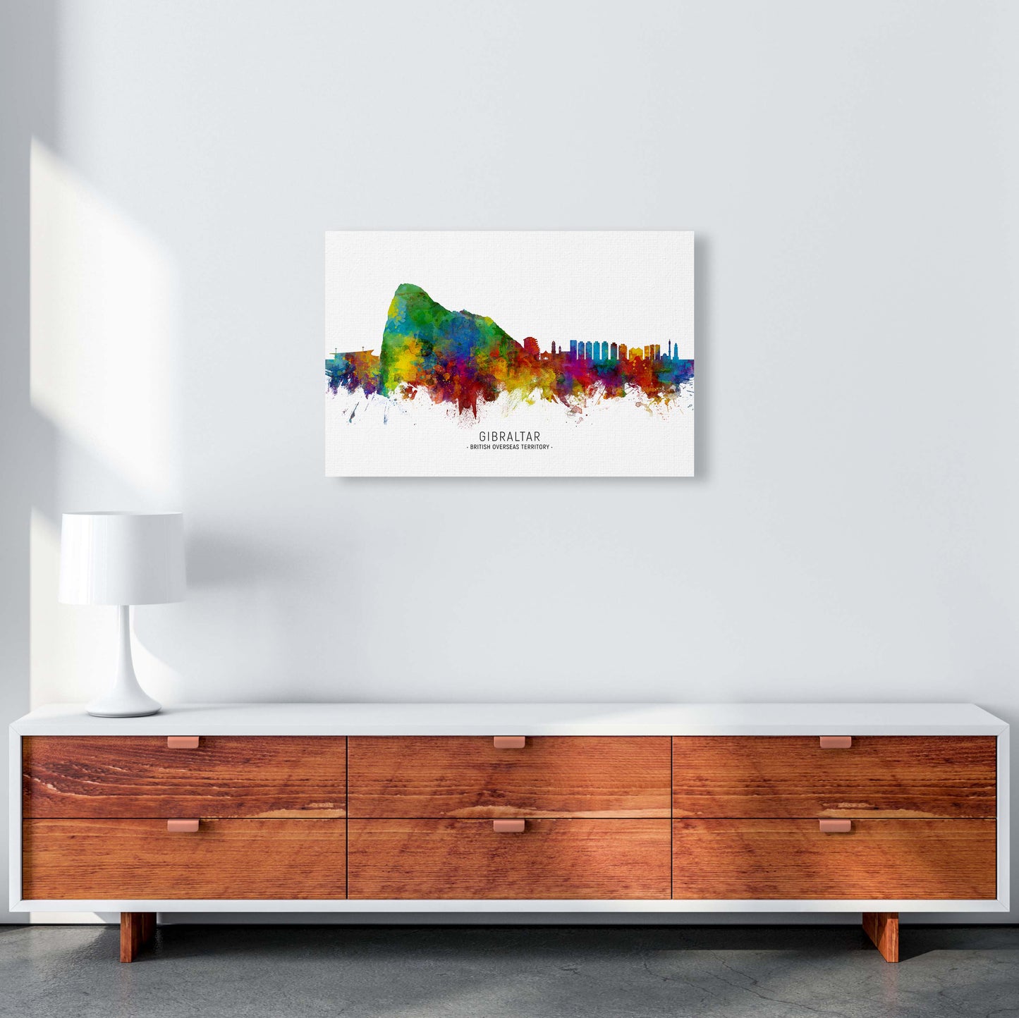 Gibraltar Skyline Art Print by Michael Tompsett A2 Canvas
