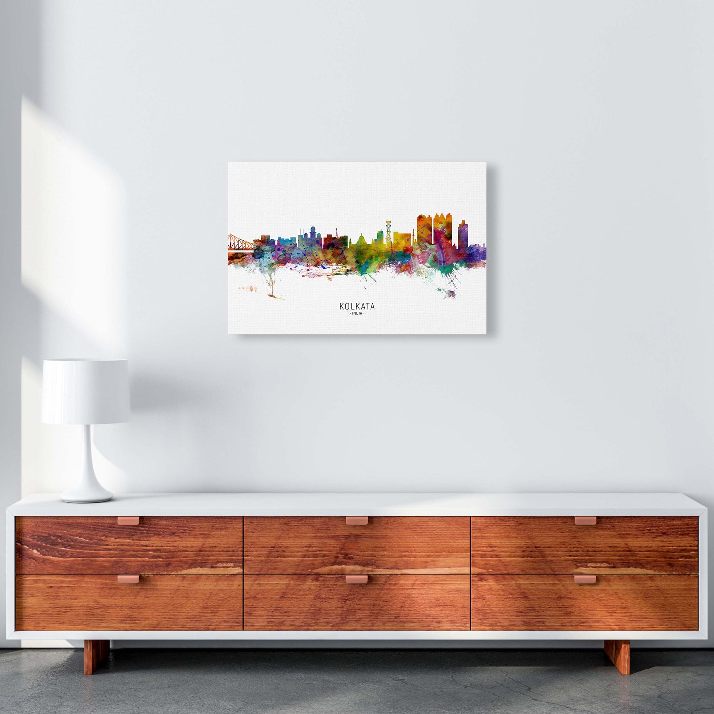 Kolkata India Skyline Art Print by Michael Tompsett A2 Canvas