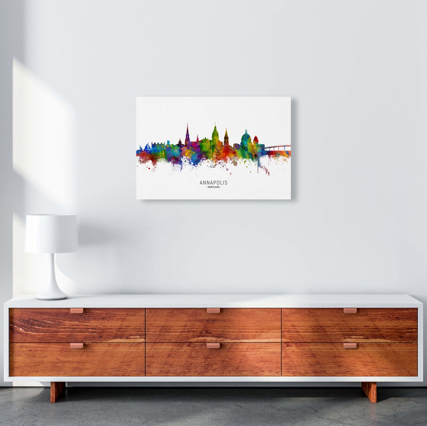 Annapolis Maryland Skyline Art Print by Michael Tompsett A2 Canvas