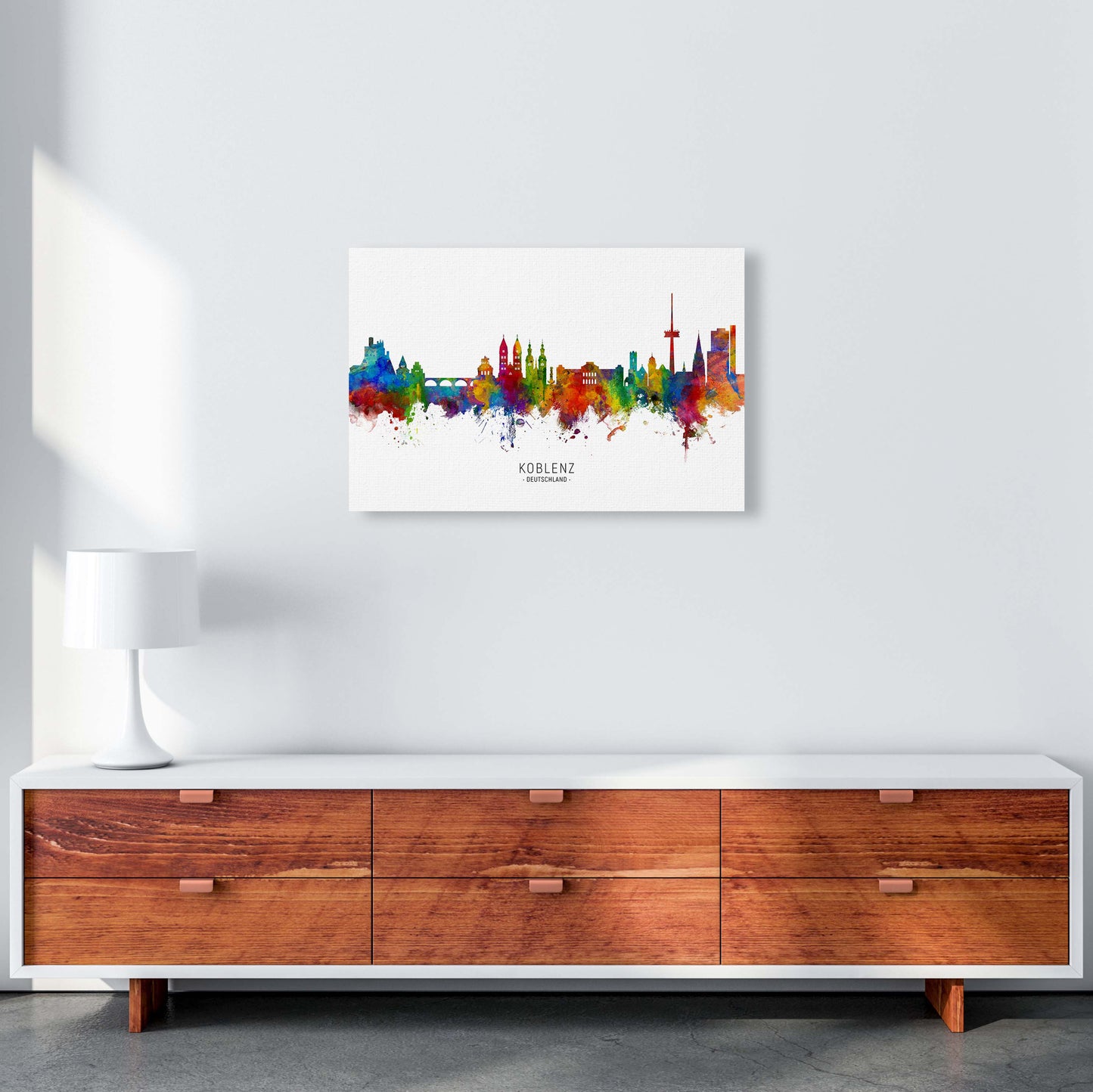 Koblenz Deutschland Skyline Art Print by Michael Tompsett A2 Canvas