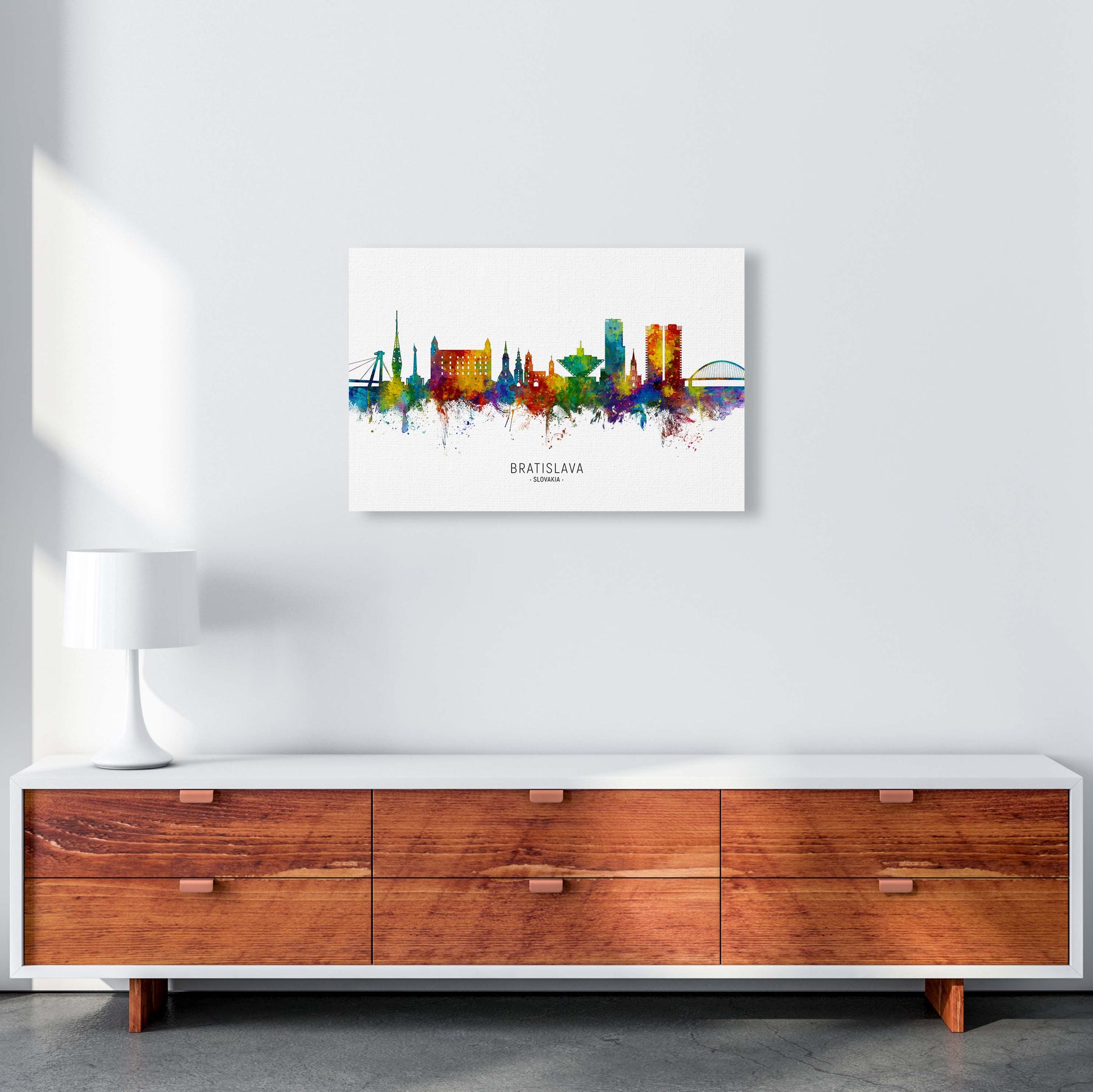 Bratislava Slovakia Skyline Art Print by Michael Tompsett A2 Canvas