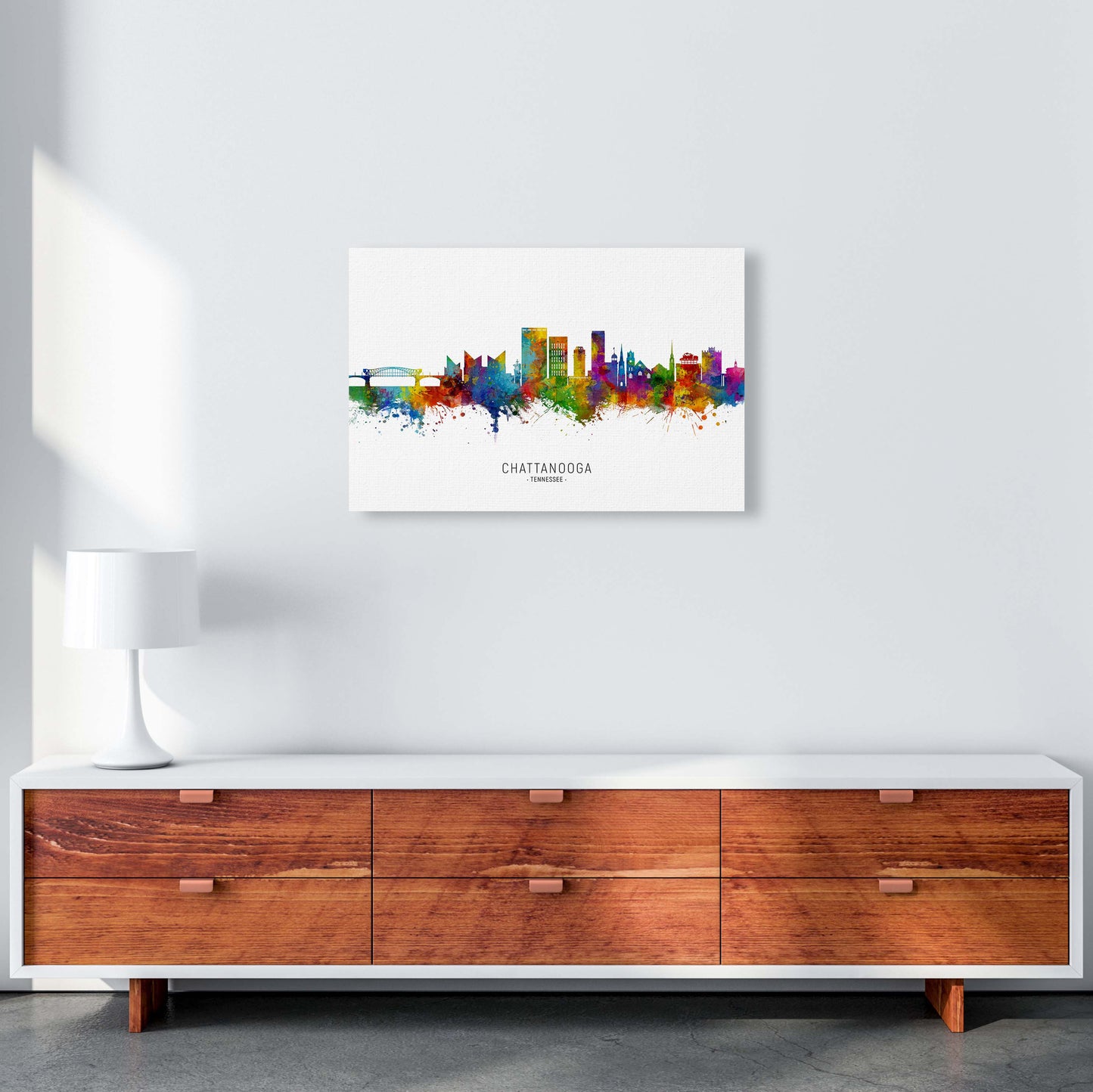 Chattanooga Tennessee Skyline Art Print by Michael Tompsett A2 Canvas