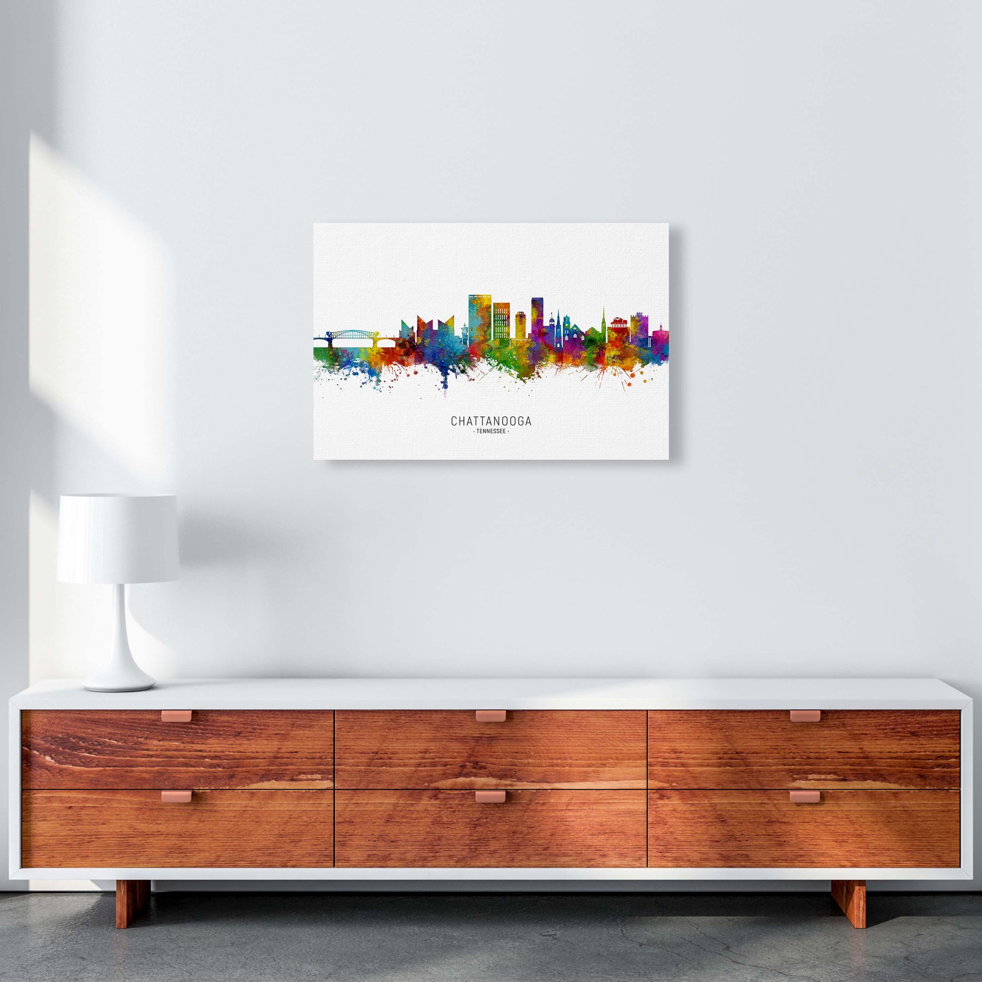 Chattanooga Tennessee Skyline Art Print by Michael Tompsett A2 Canvas