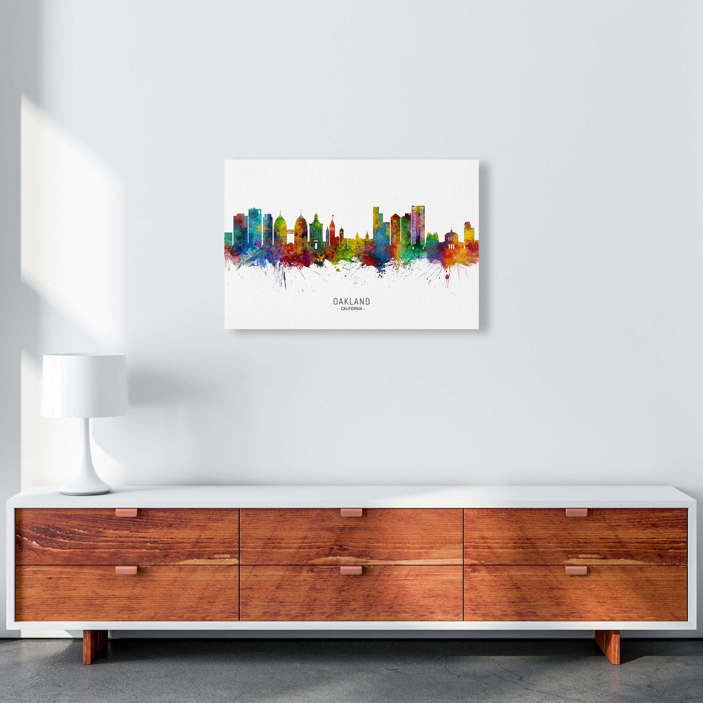 Oakland California Skyline Art Print by Michael Tompsett A2 Canvas