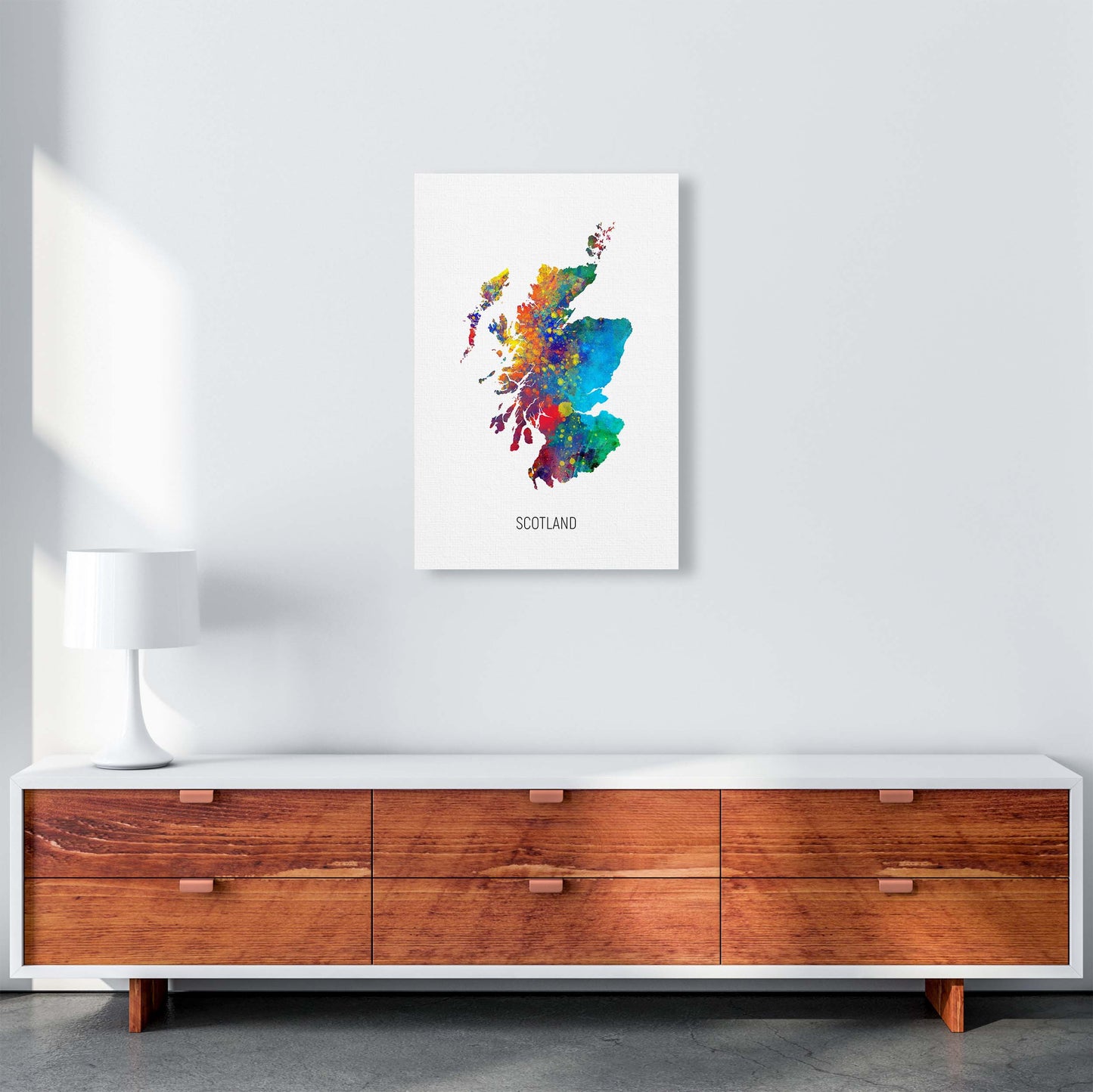 Scotland Watercolour Map Art Print by Michael Tompsett A2 Canvas