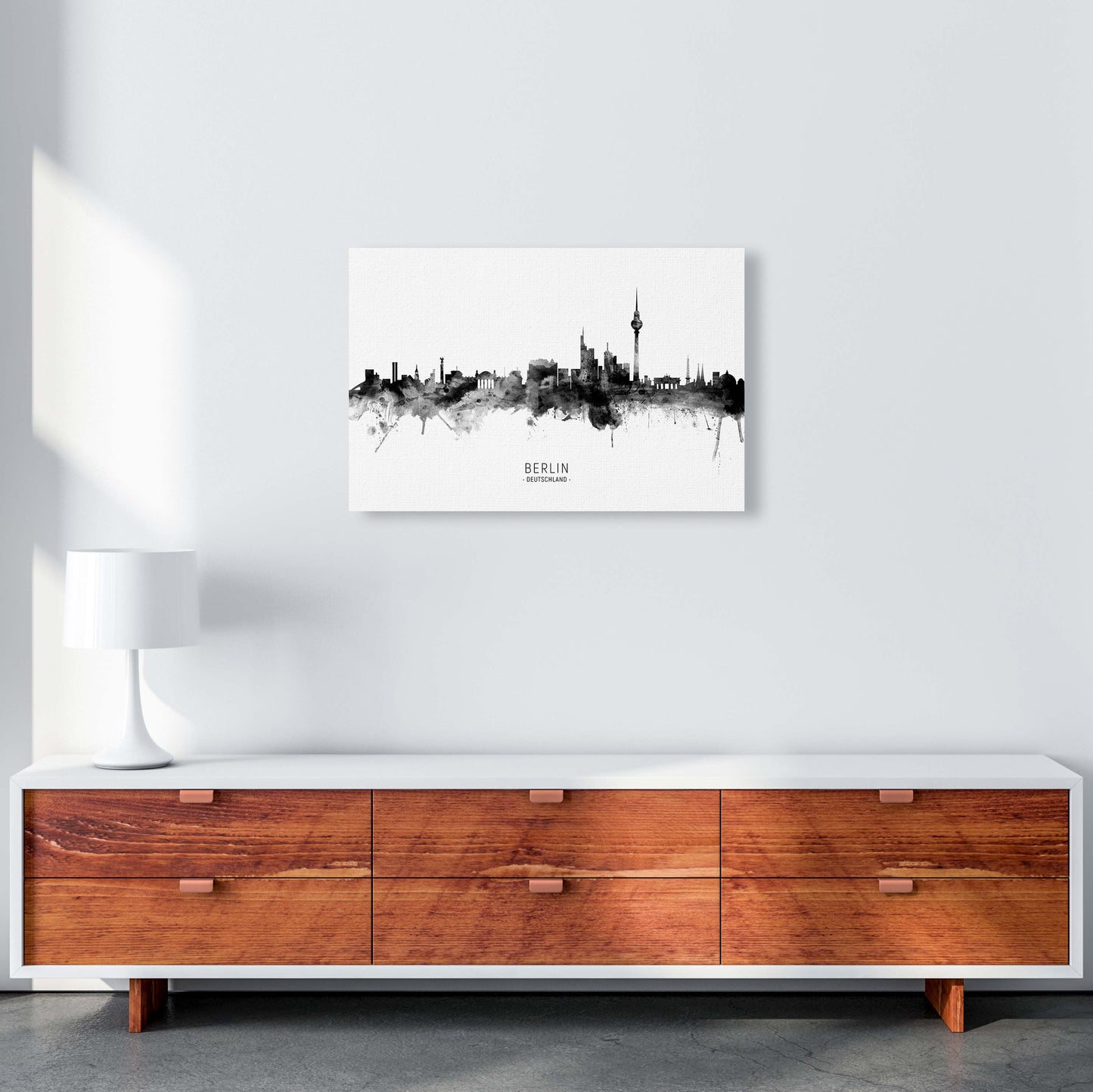 Berlin Germany Skyline Black White City Name by Michael Tompsett A2 Canvas