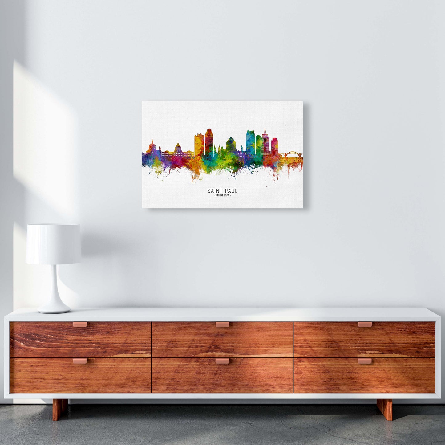 Saint Paul Minnesota Skyline Art Print by Michael Tompsett A2 Canvas