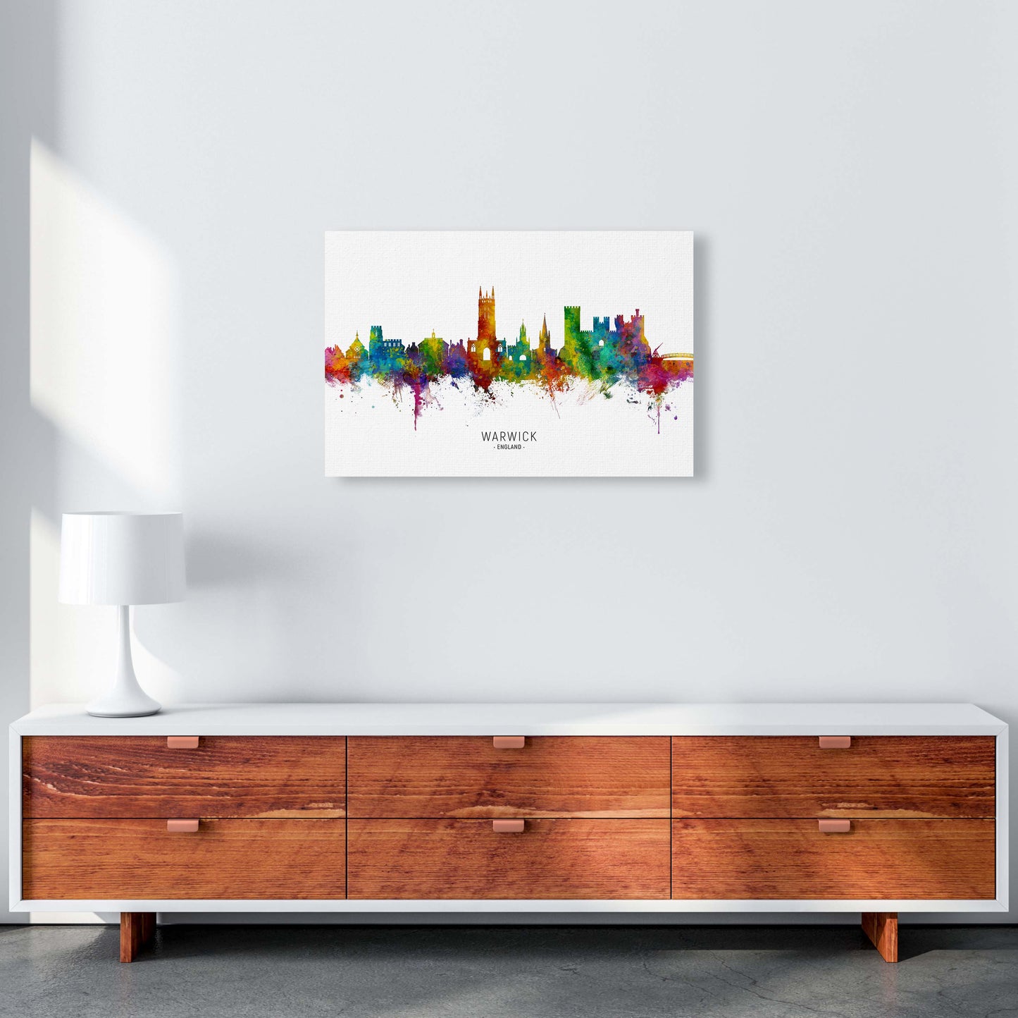 Warwick England Skyline Art Print by Michael Tompsett A2 Canvas