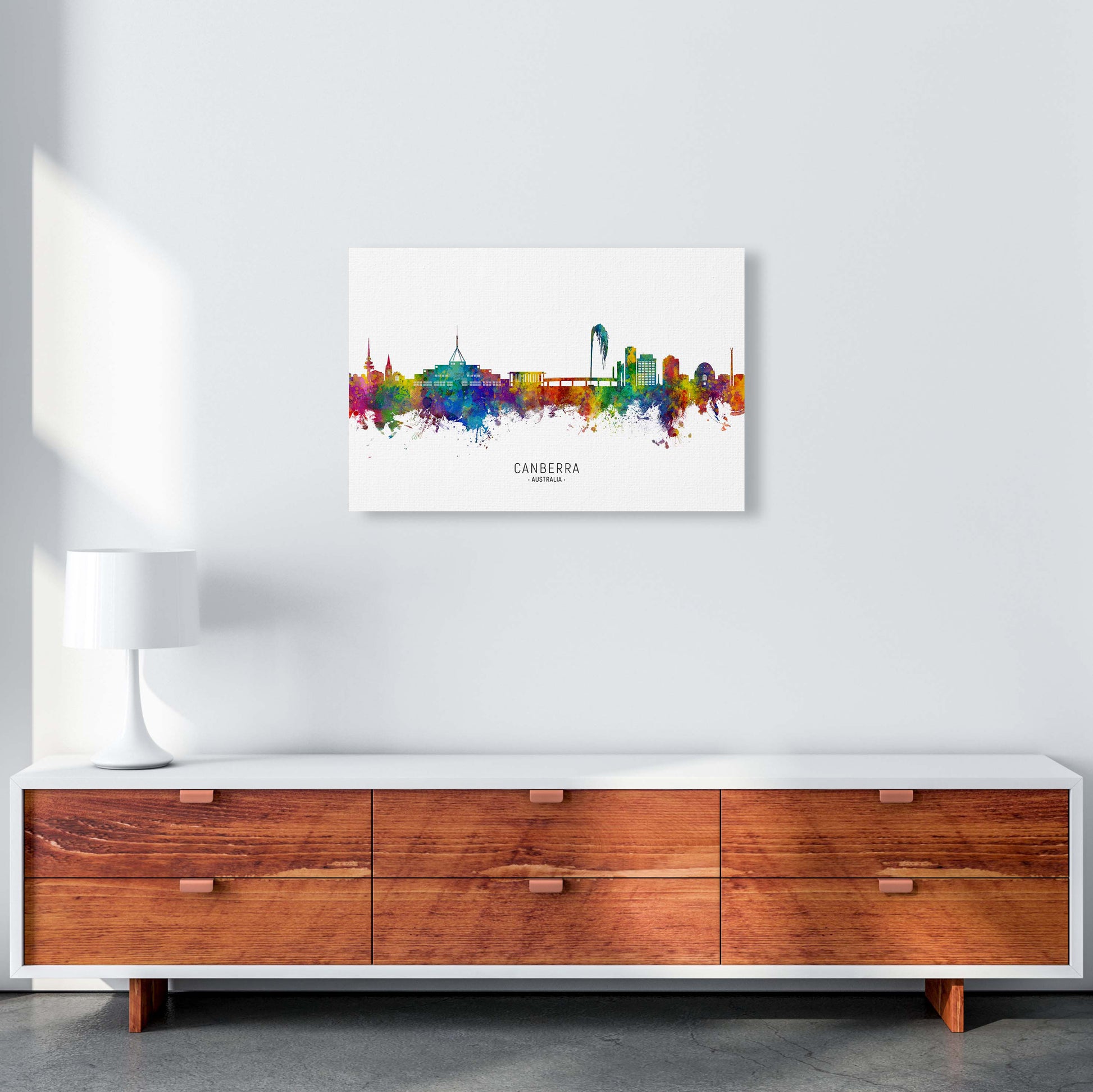 Canberra Australia Skyline Art Print by Michael Tompsett A2 Canvas