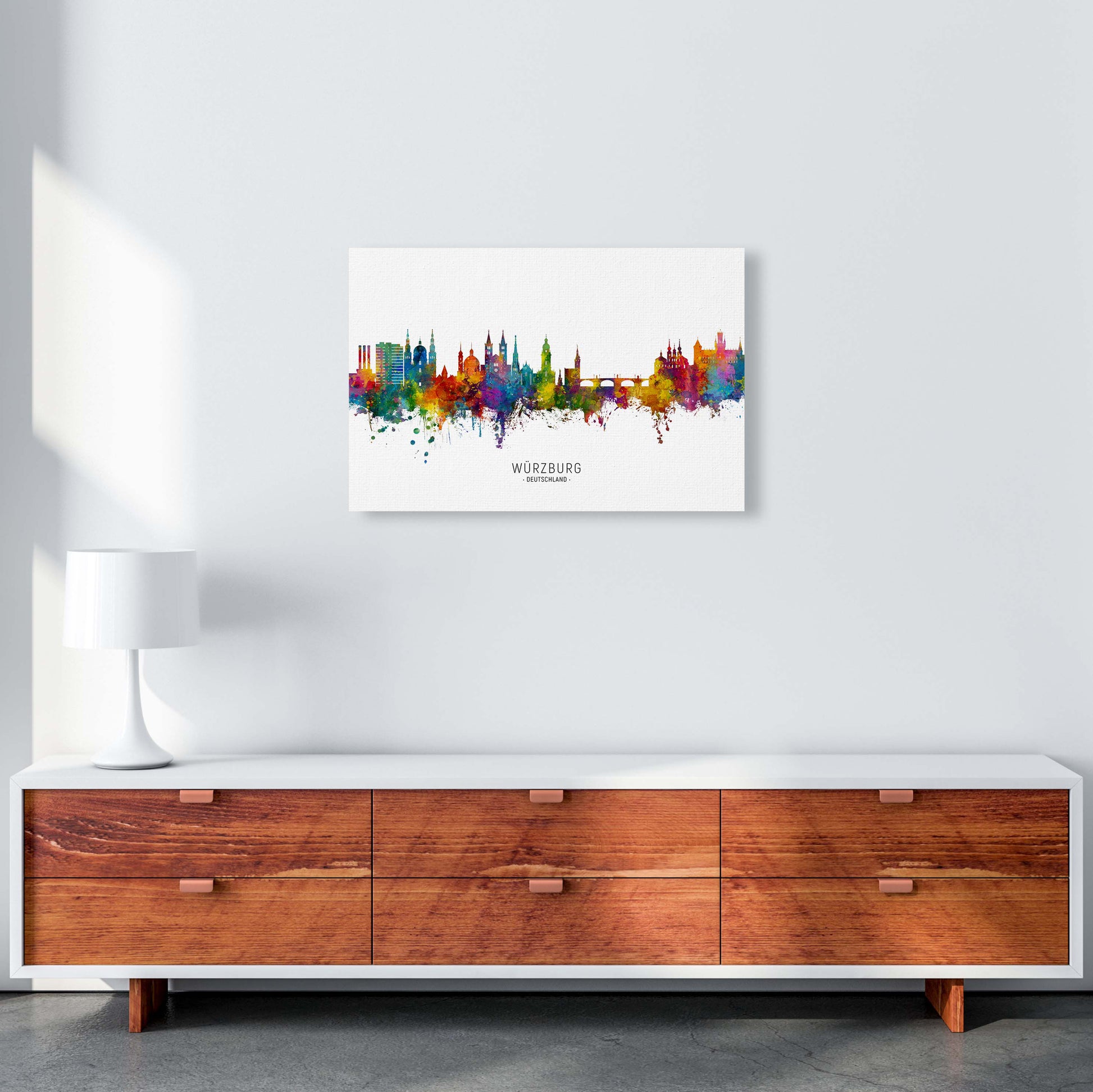 Wurzburg Deutschland Skyline Art Print by Michael Tompsett A2 Canvas