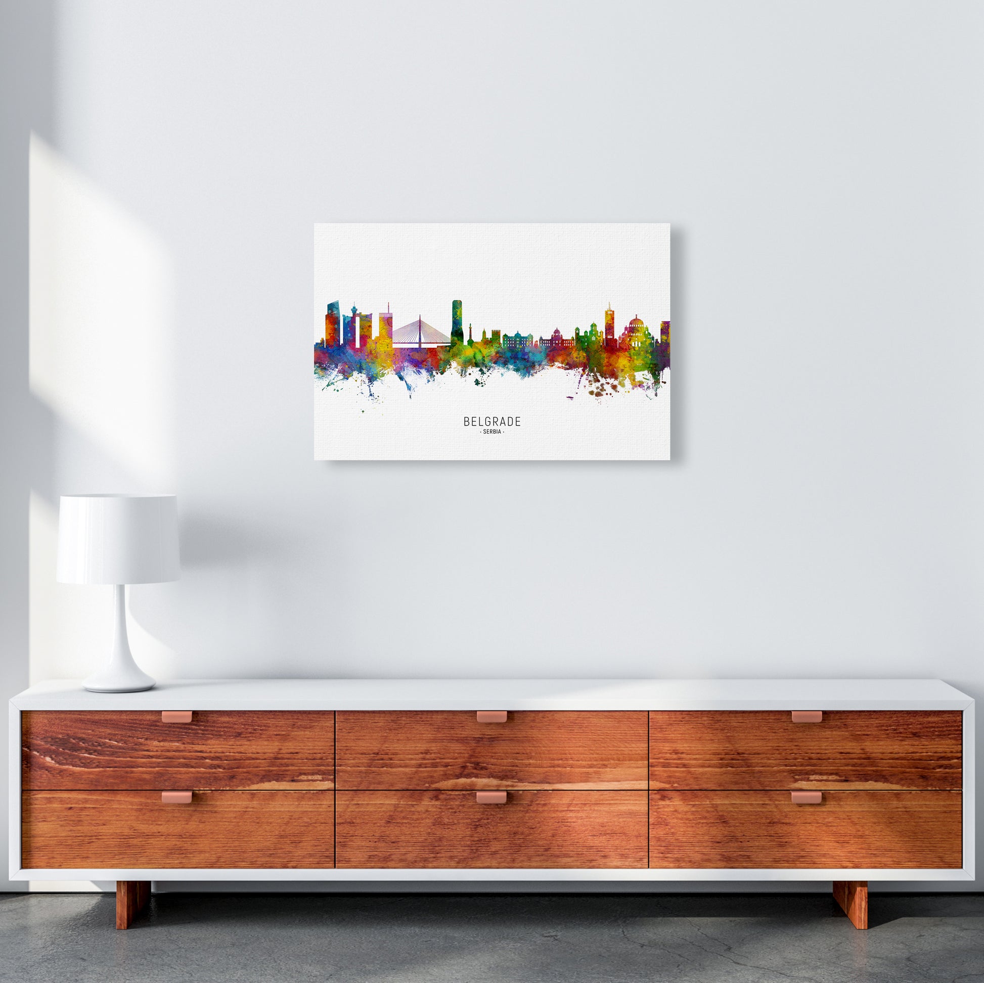 Belgrade Serbia Skyline  Art Print by Michael Tompsett A2 Canvas
