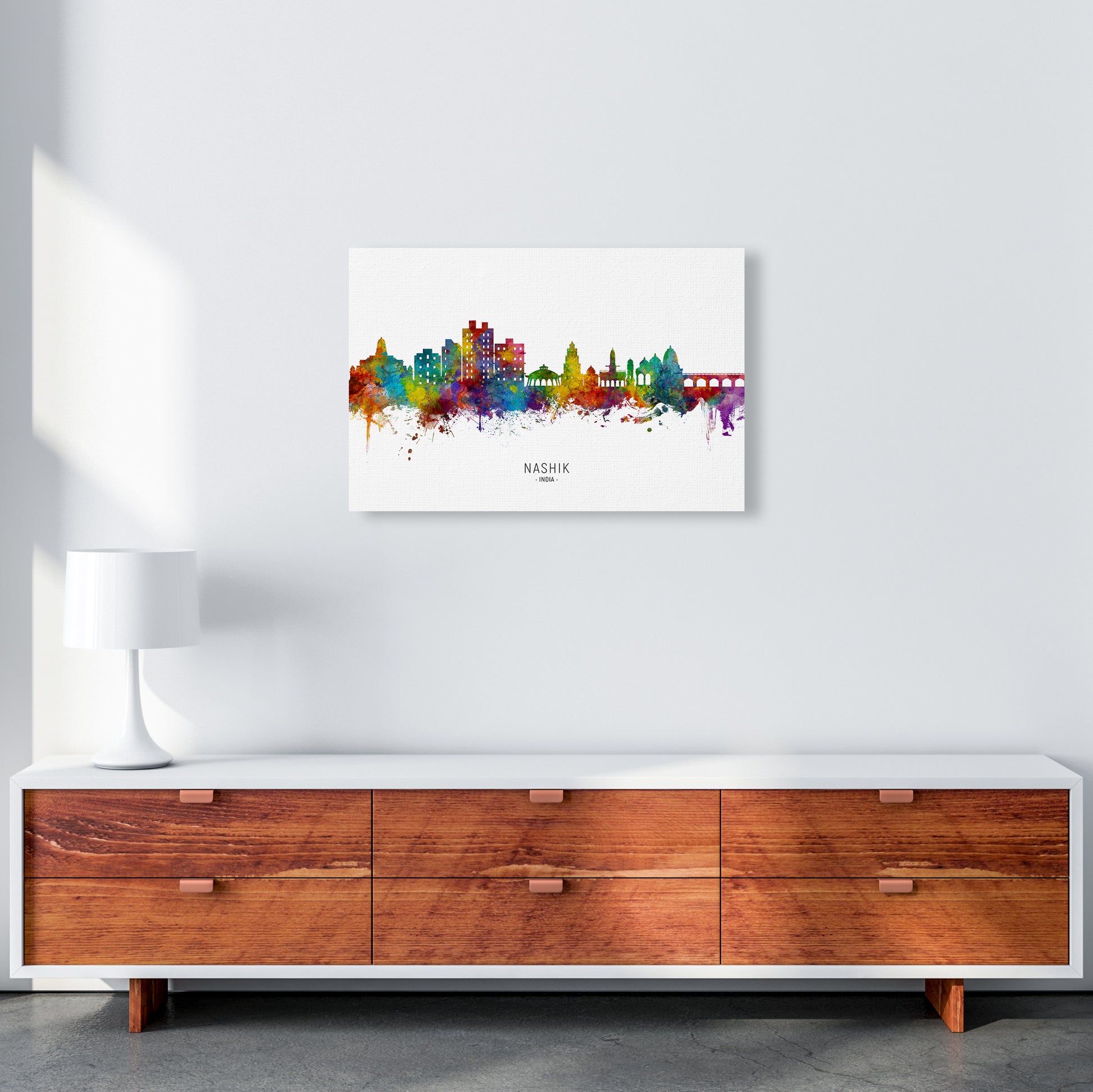 Nashik India Skyline  Art Print by Michael Tompsett A2 Canvas