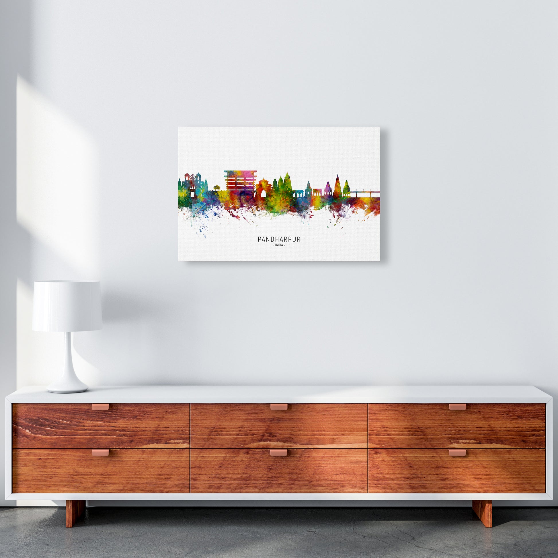 Pandharpur India Skyline  Art Print by Michael Tompsett A2 Canvas