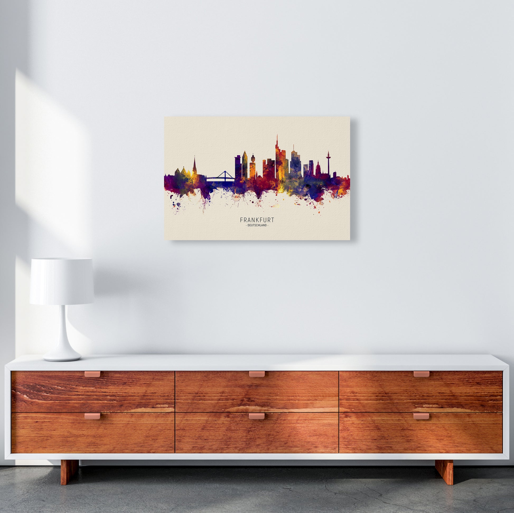 Frankfurt Deutschland Skyline Autumn City Name Art Print by Michael Tompsett A2 Canvas