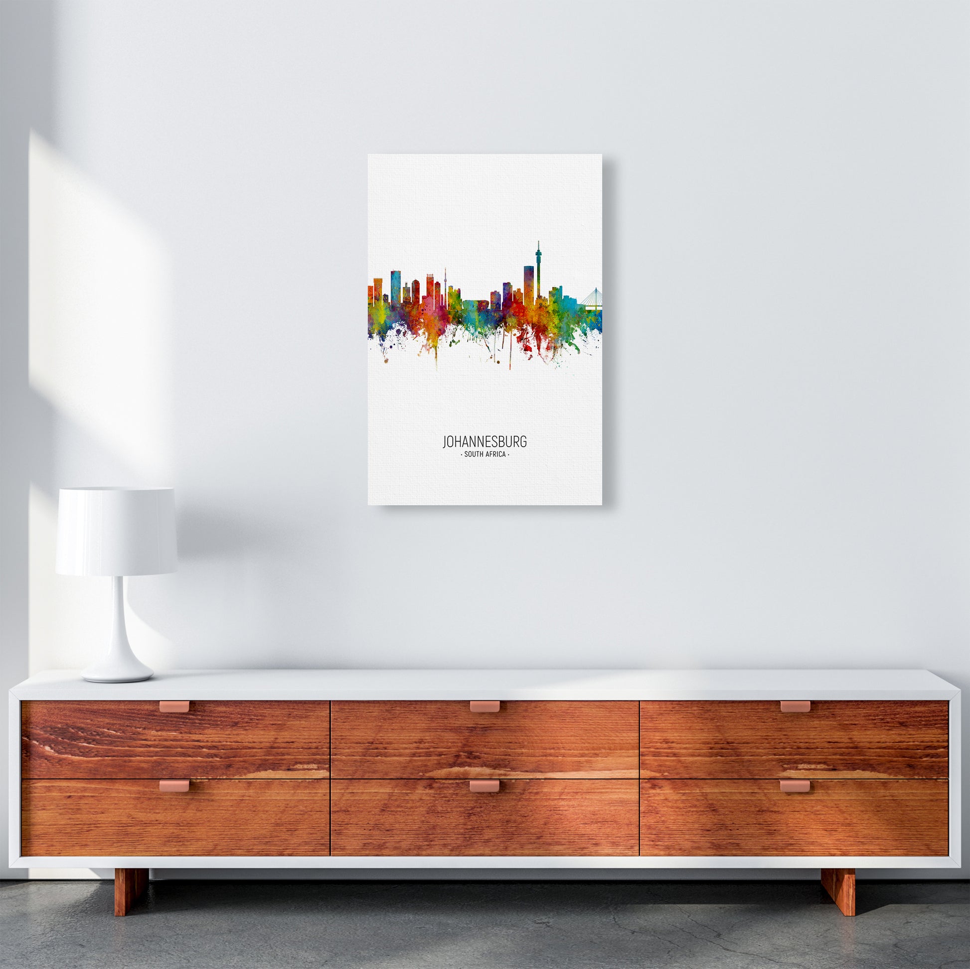 Johannesburg South Africa Skyline Portrait Art Print by Michael Tompsett A2 Canvas