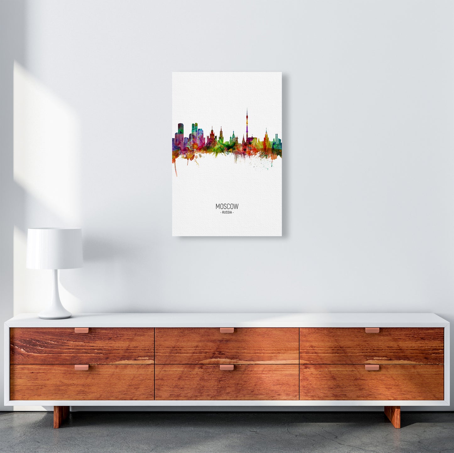 Moscow Russia Skyline Portrait Art Print by Michael Tompsett A2 Canvas