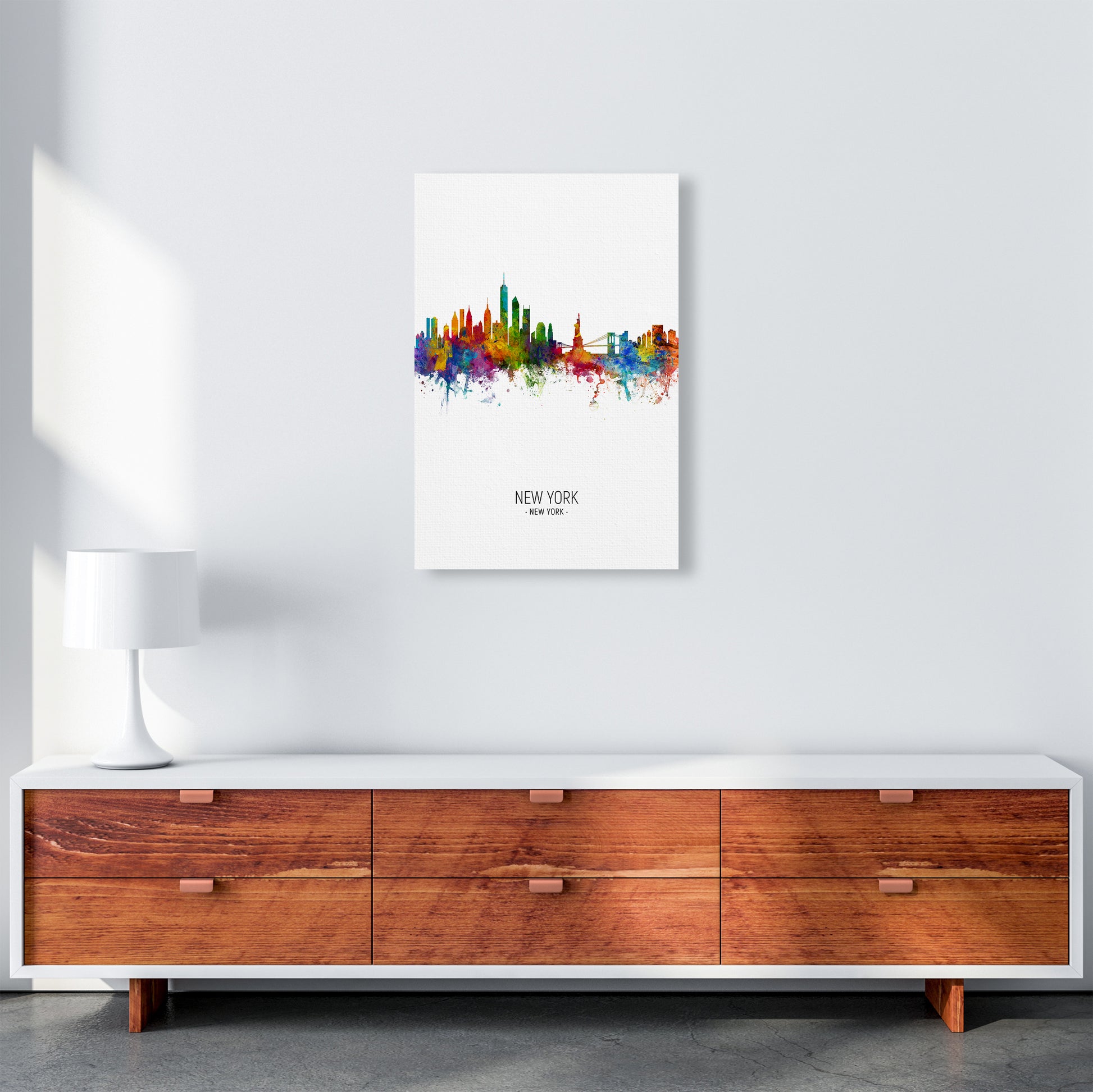 New York New York Skyline Portrait Art Print by Michael Tompsett A2 Canvas