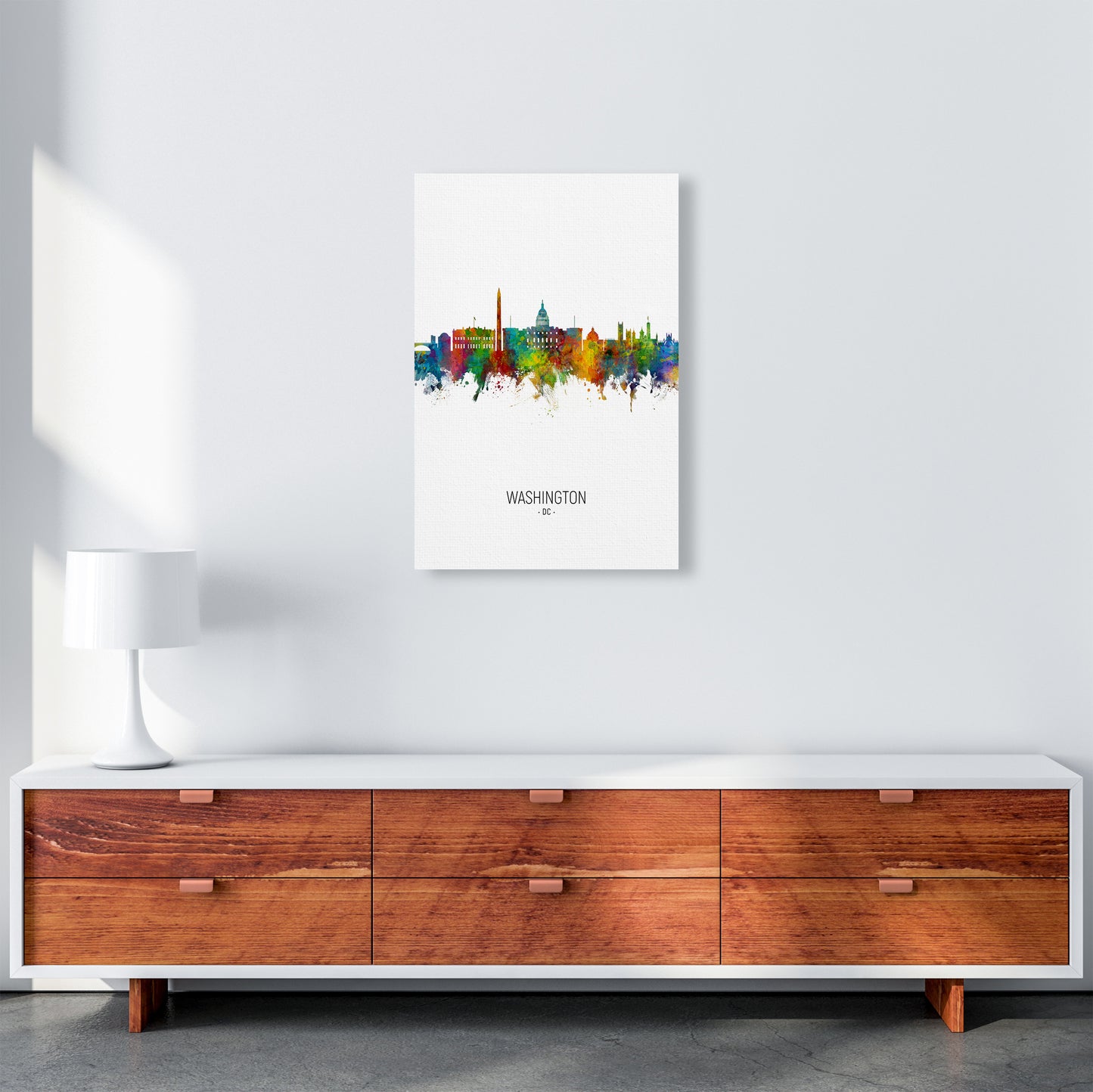 Washington Dc Skyline Portrait Art Print by Michael Tompsett A2 Canvas
