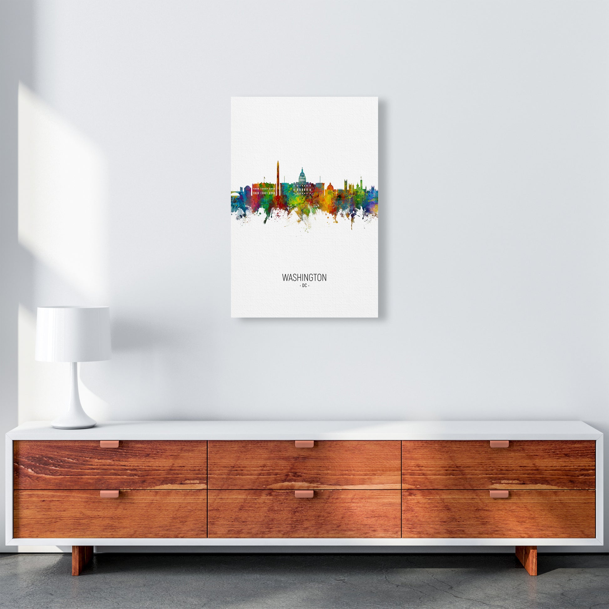 Washington Dc Skyline Portrait Art Print by Michael Tompsett A2 Canvas