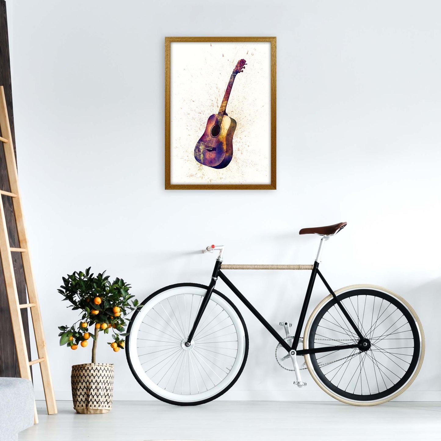 Acoustic Guitar Watercolour by Michael Tompsett A2 Print Only