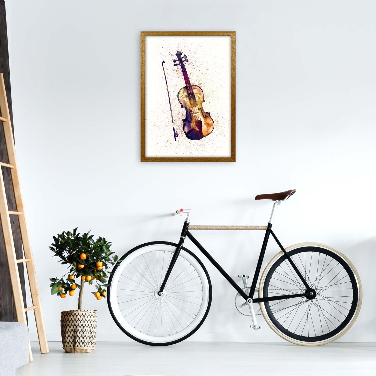 Violin Watercolour Print by Michael Tompsett A2 Print Only