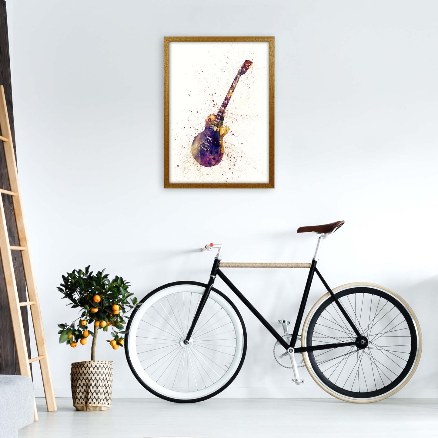 Electric Guitar Watercolour Ii Print by Michael Tompsett A2 Print Only